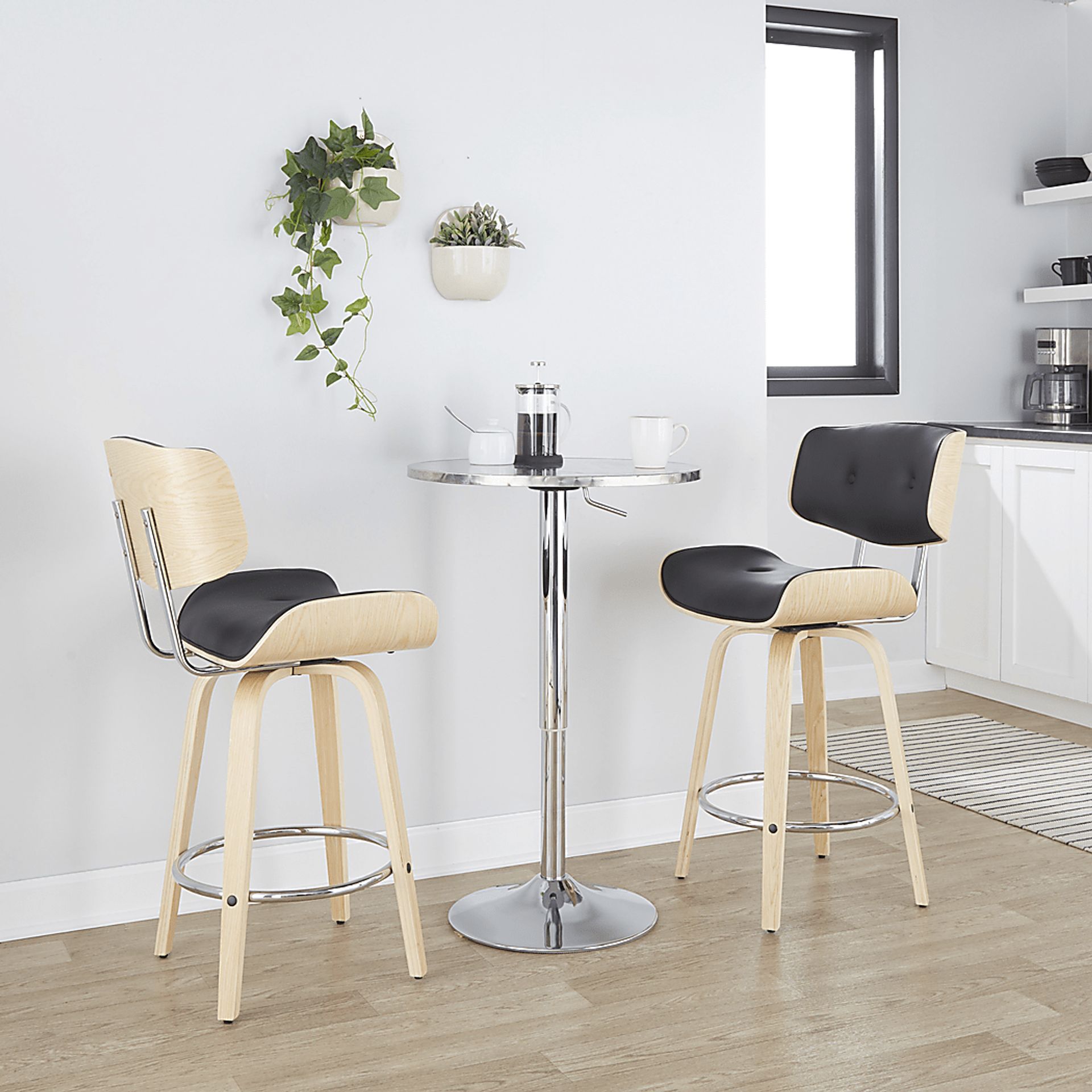Tesshire IV Black Swivel Counter Height Stool, Set of 2 - Image 3