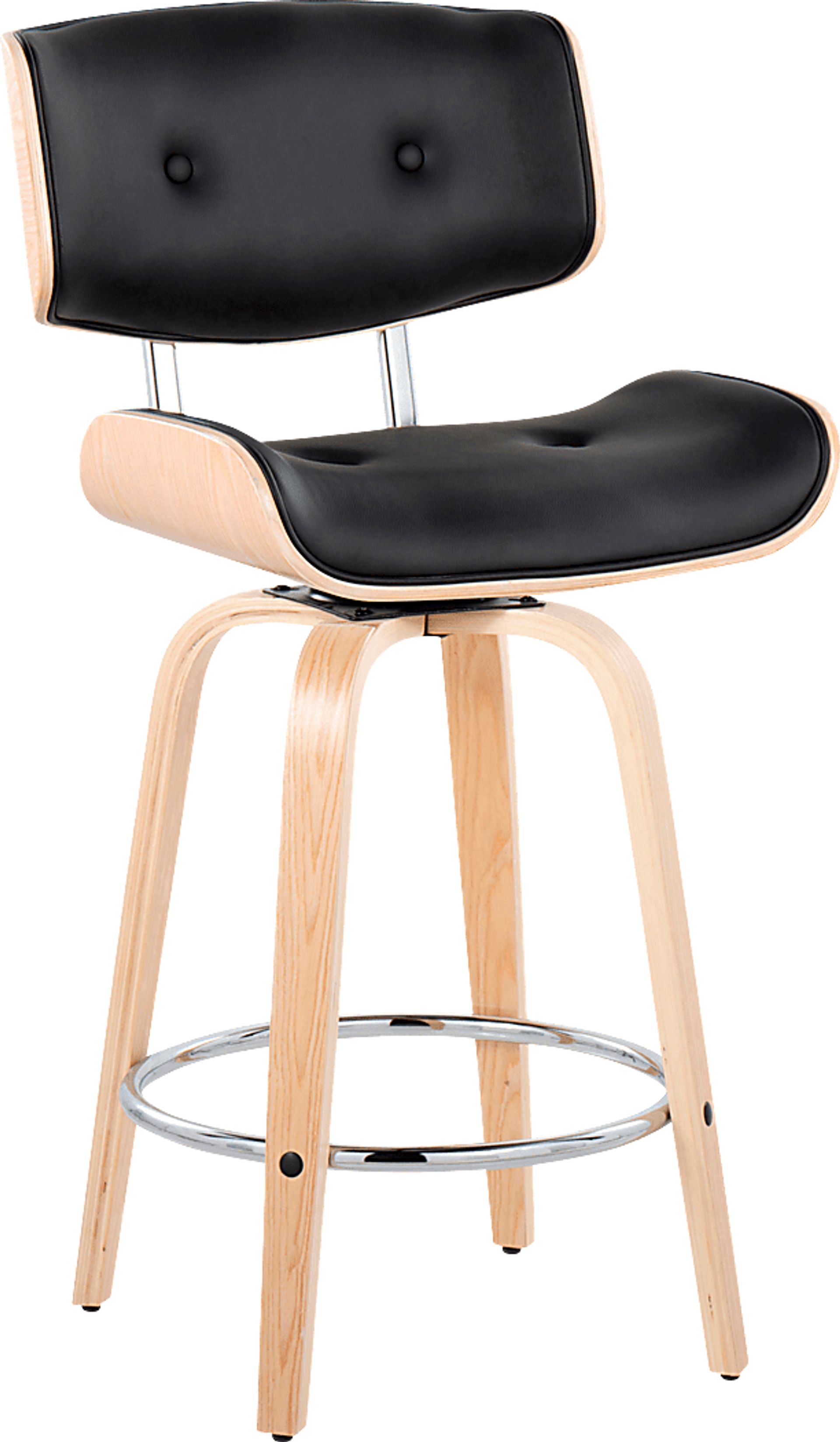 Tesshire IV Black Swivel Counter Height Stool, Set of 2 - Image 4