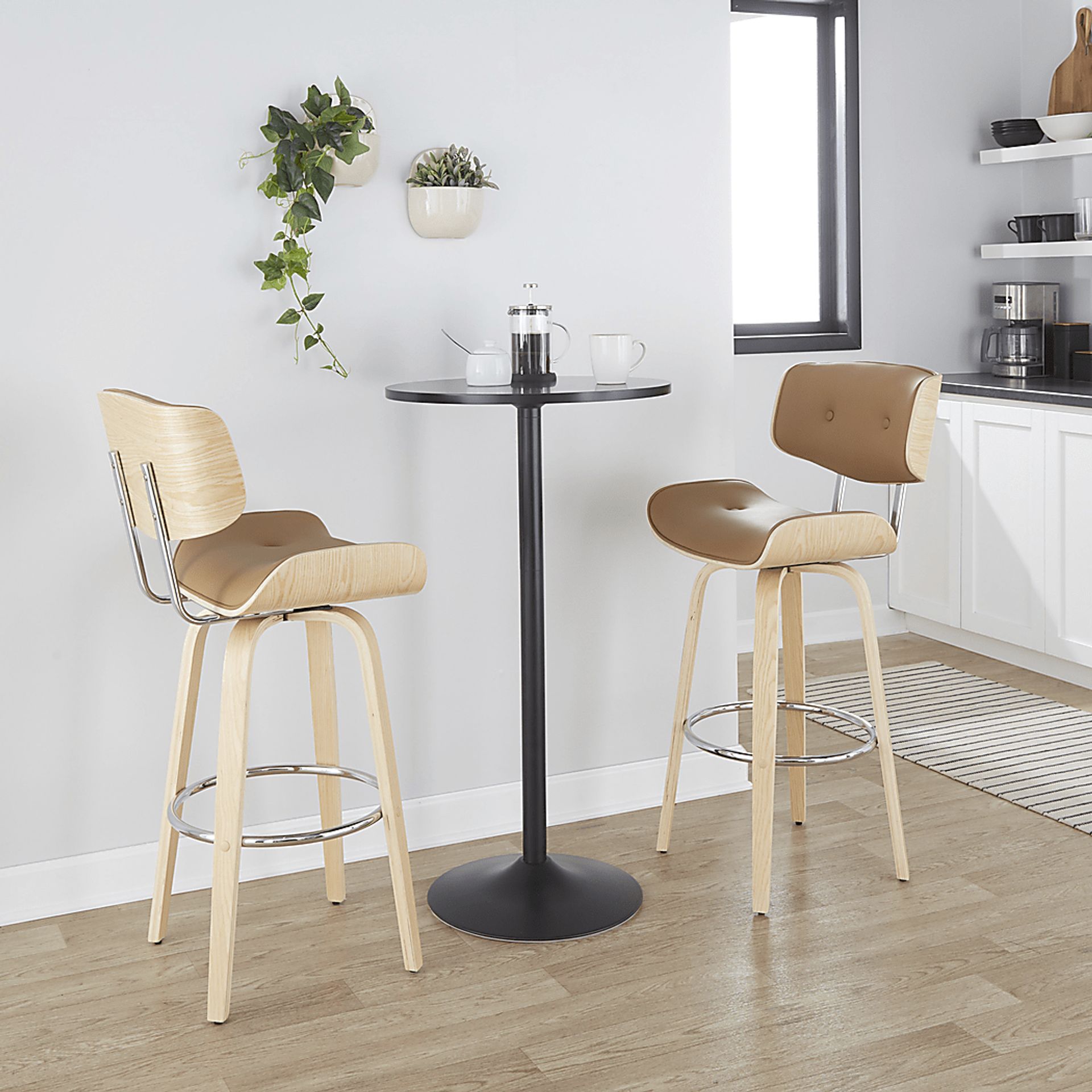 Tesshire IV Camel Swivel Barstool, Set of 2 - Image 4
