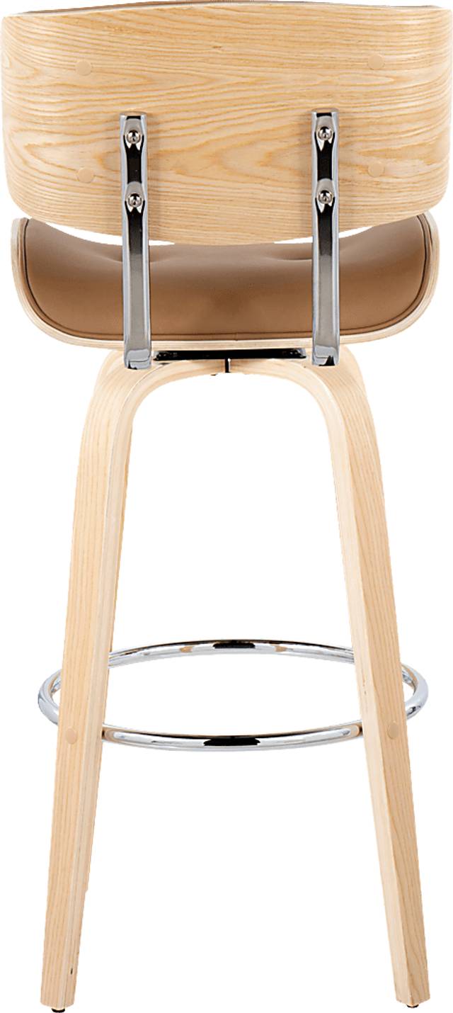 Tesshire IV Camel Swivel Barstool, Set of 2 - Thumbnail - Image 9