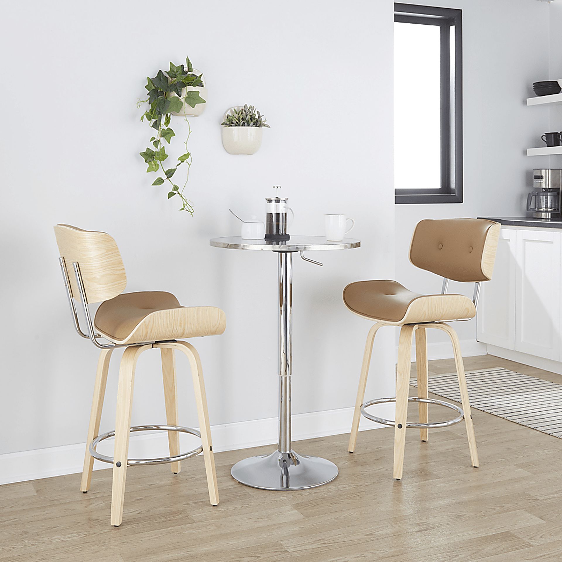 Tesshire IV Camel Swivel Counter Height Stool, Set of 2 - Image 2