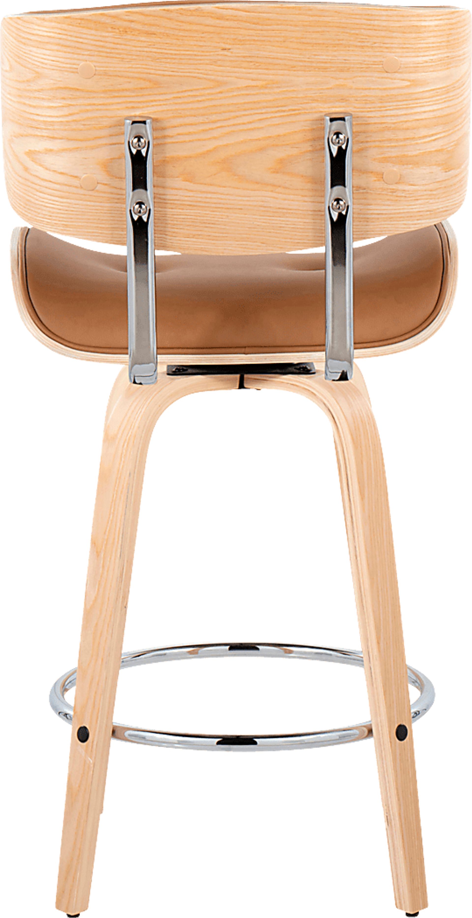 Tesshire IV Camel Swivel Counter Height Stool, Set of 2 - Image 7
