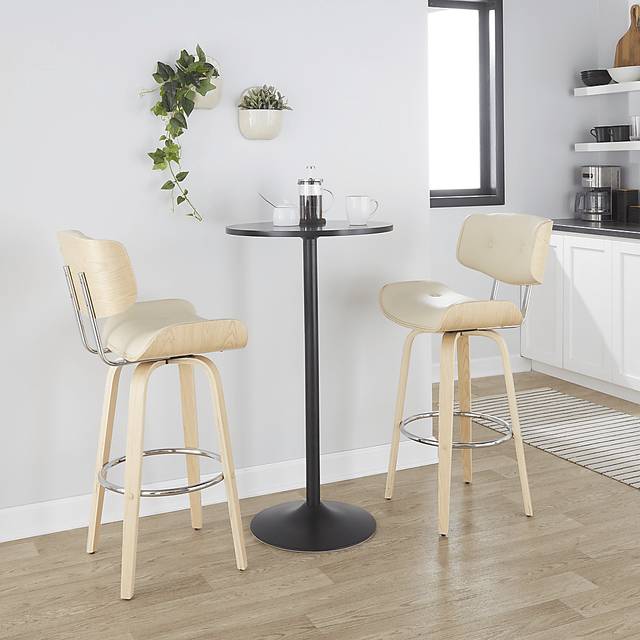 Tesshire IV Cream Swivel Barstool, Set of 2 - Thumbnail - Image 4