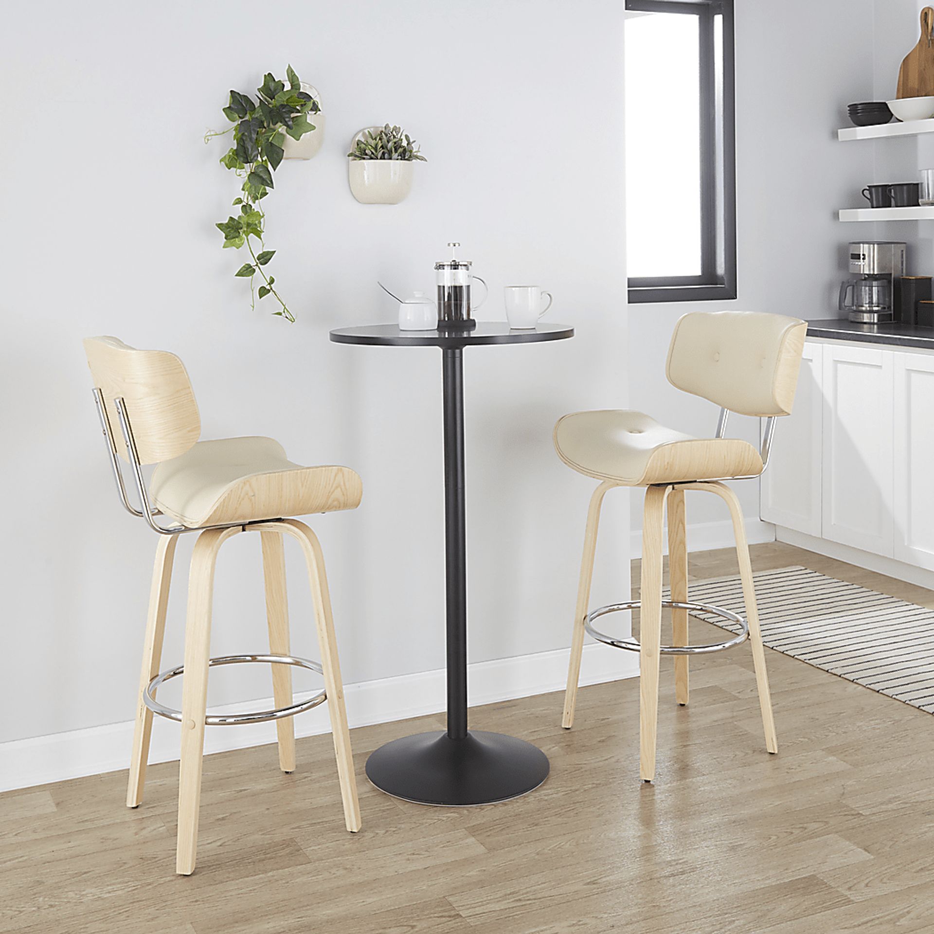 Tesshire IV Cream Swivel Barstool, Set of 2 - Image 4