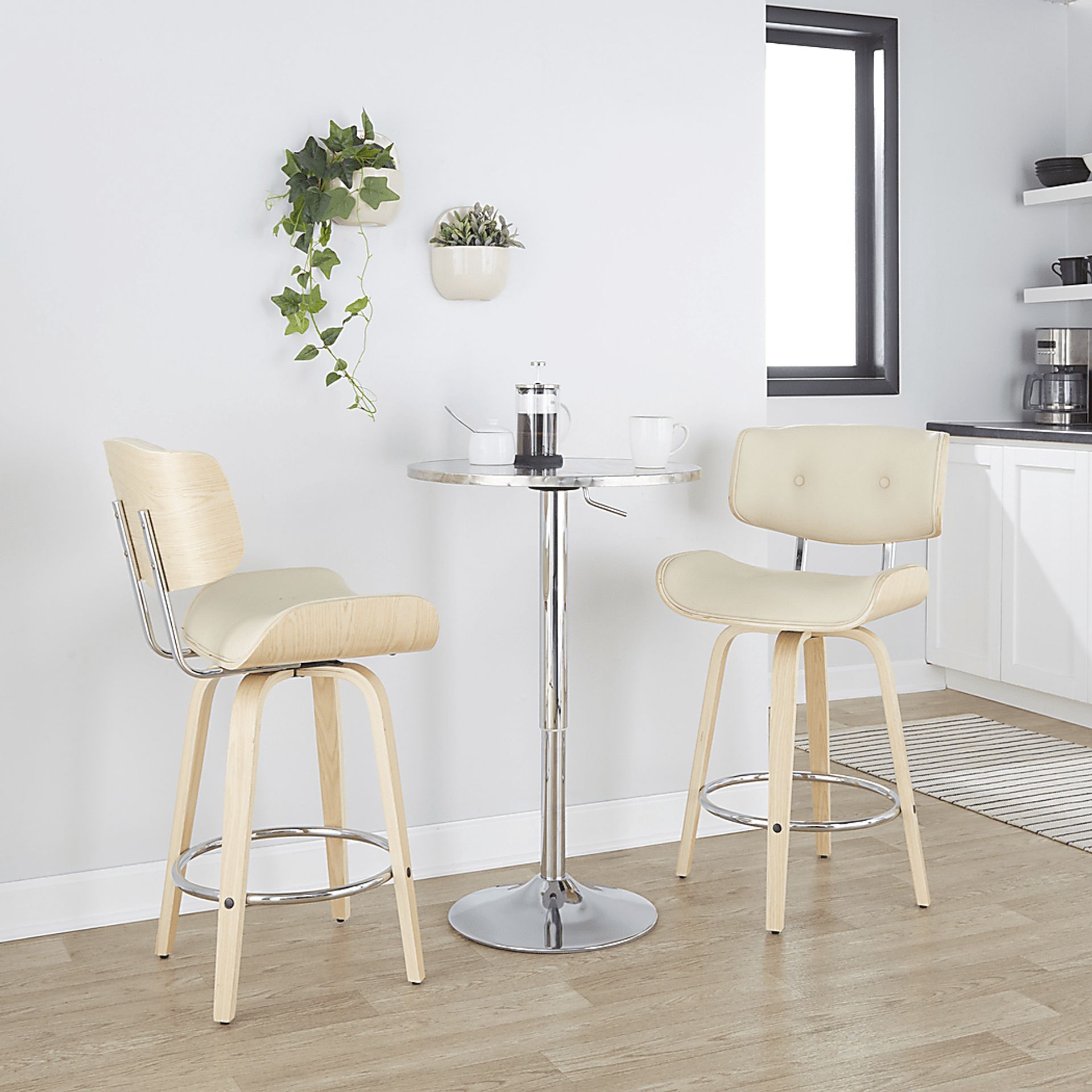 Tesshire IV Cream Swivel Counter Height Stool, Set of 2 - Image 2
