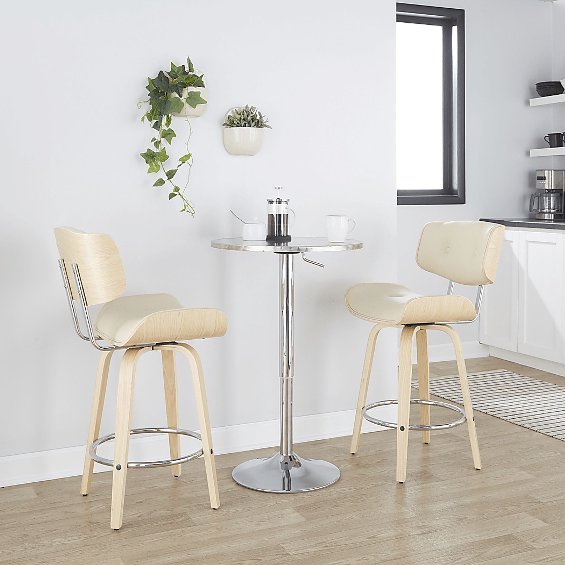 Tesshire IV Cream Swivel Counter Height Stool, Set of 2 - Image 3