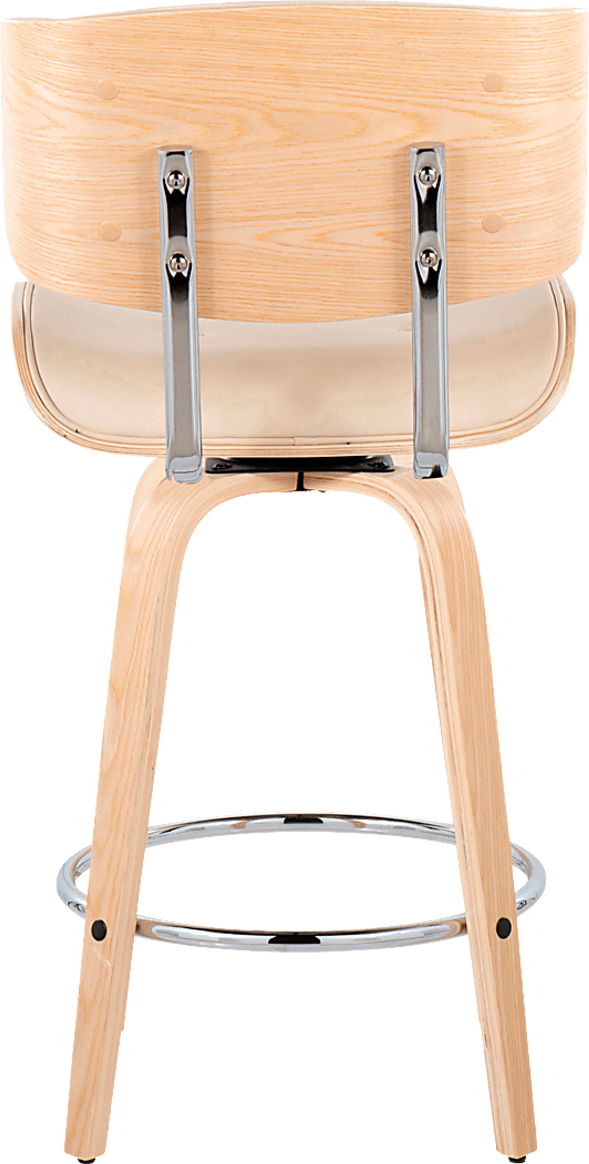 Tesshire IV Cream Swivel Counter Height Stool, Set of 2 - Image 7