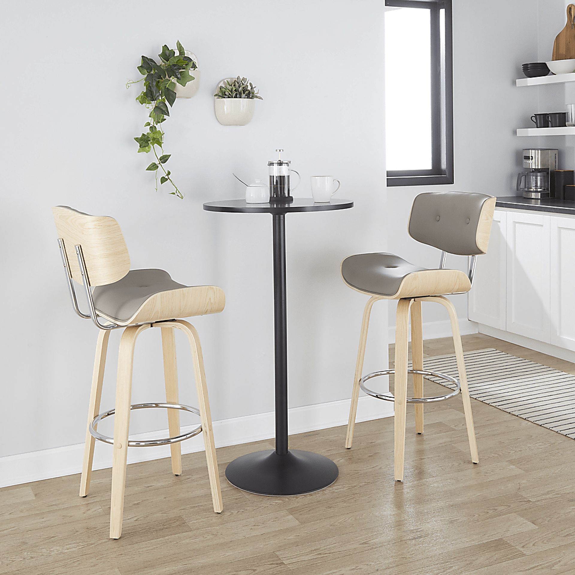 Tesshire IV Light Gray Swivel Barstool, Set of 2 - Image 4