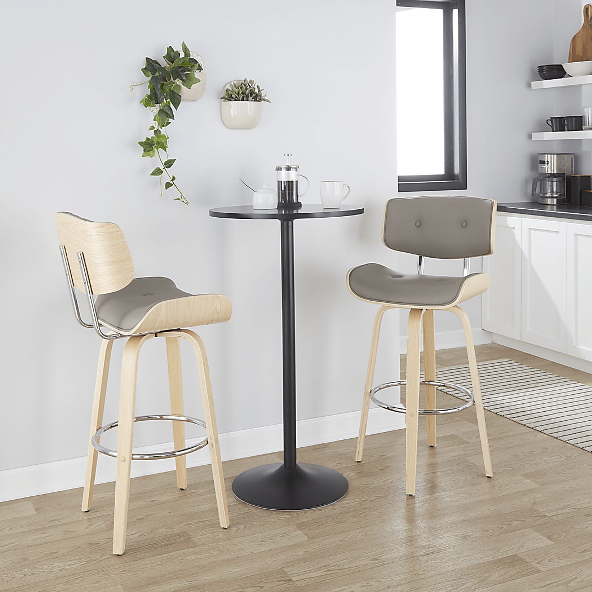 Tesshire IV Light Gray Swivel Barstool, Set of 2 - Image 5