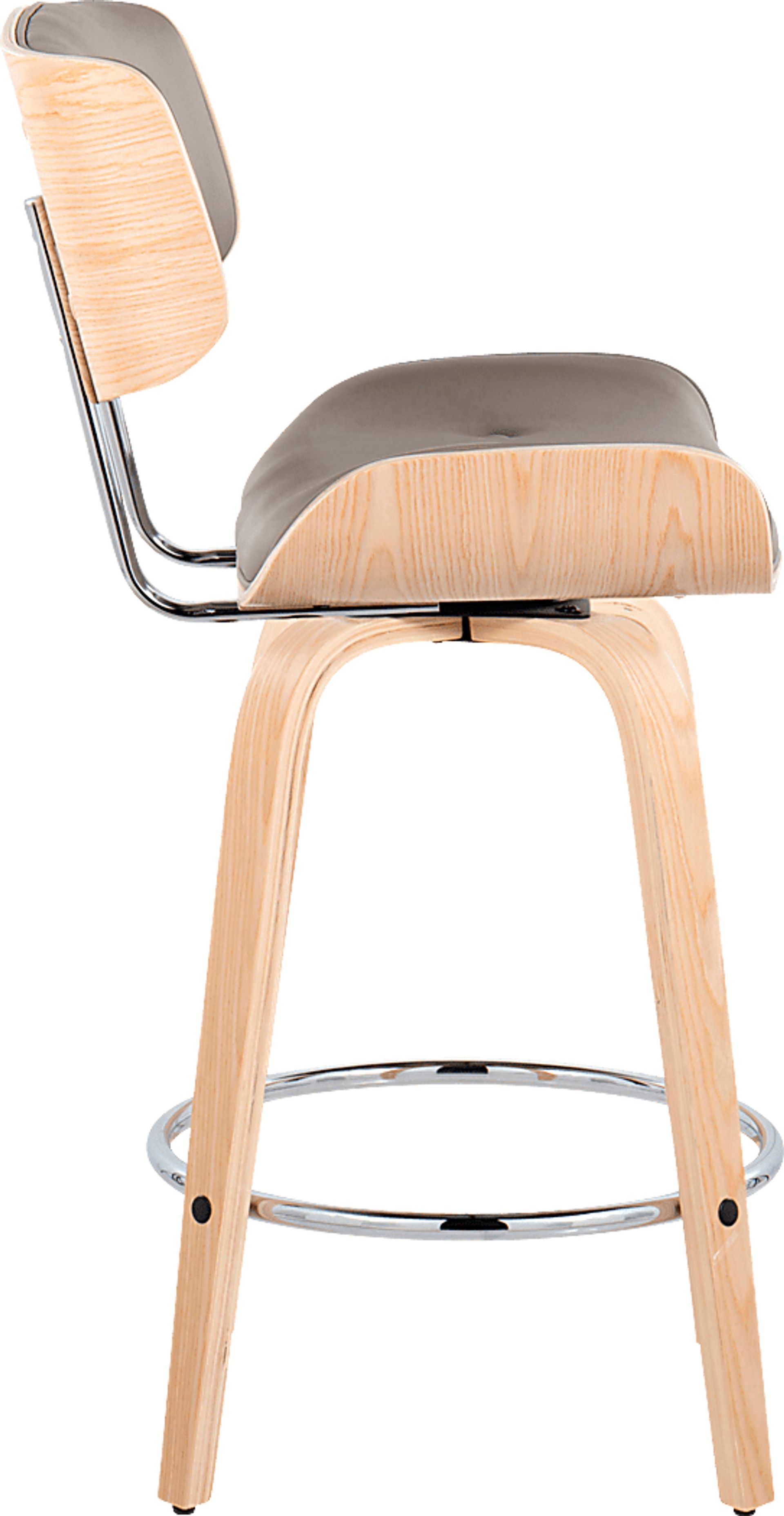 Tesshire IV Light Gray Swivel Counter Height Stool, Set of 2 - Image 5