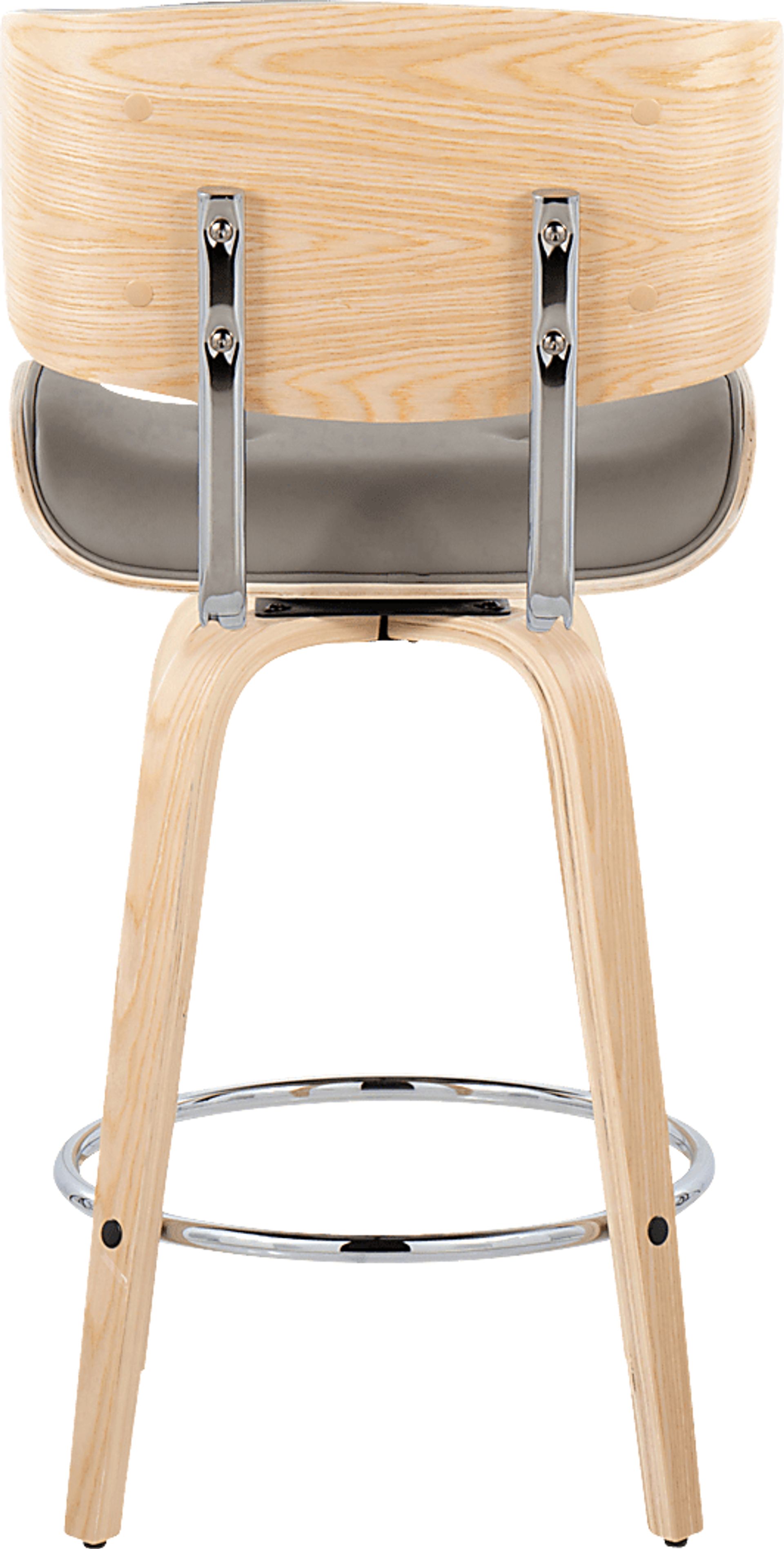Tesshire IV Light Gray Swivel Counter Height Stool, Set of 2 - Image 7