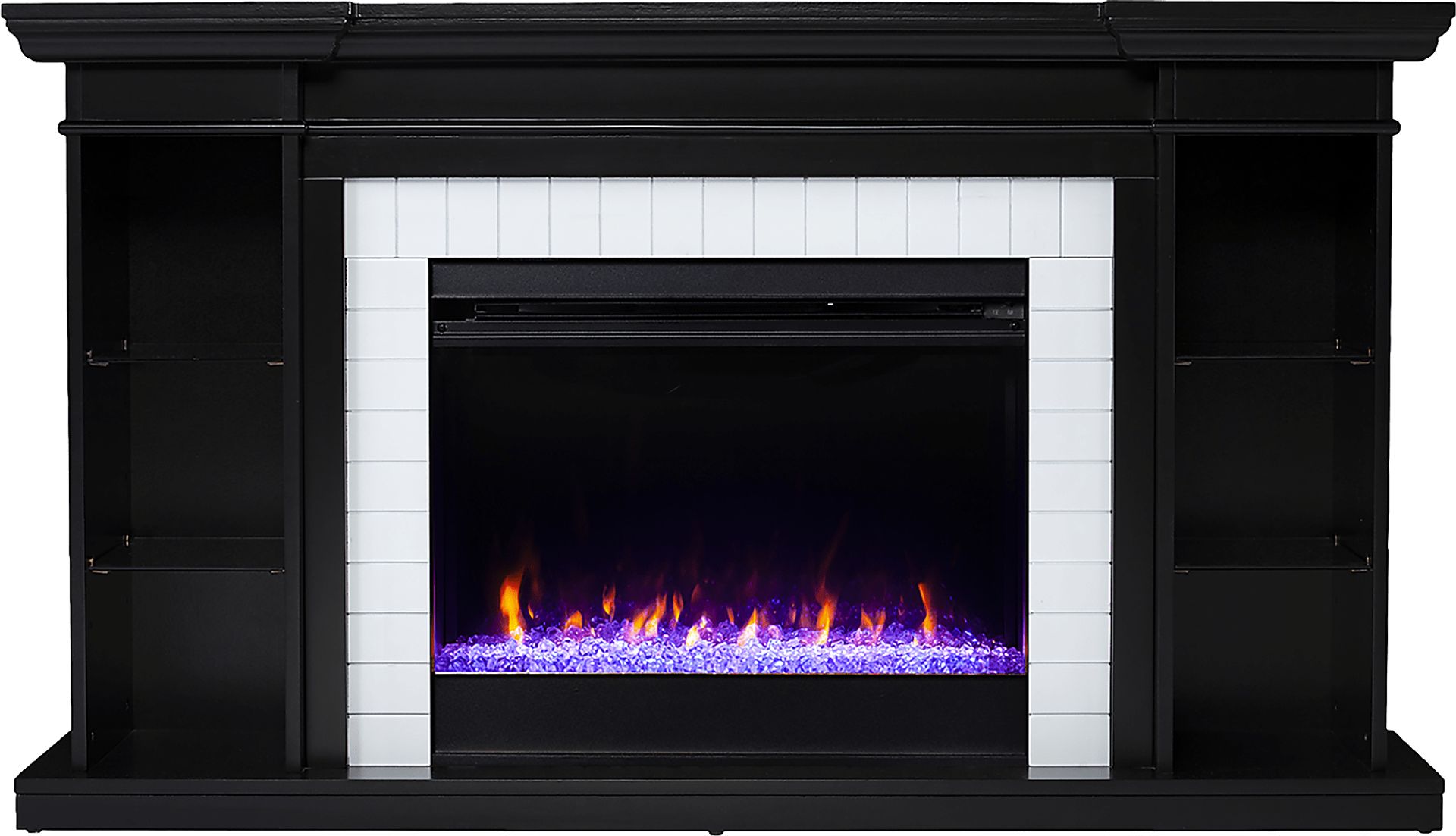 Tessman I Black 54 in. Console, With Color Changing Electric Fireplace - Image 7
