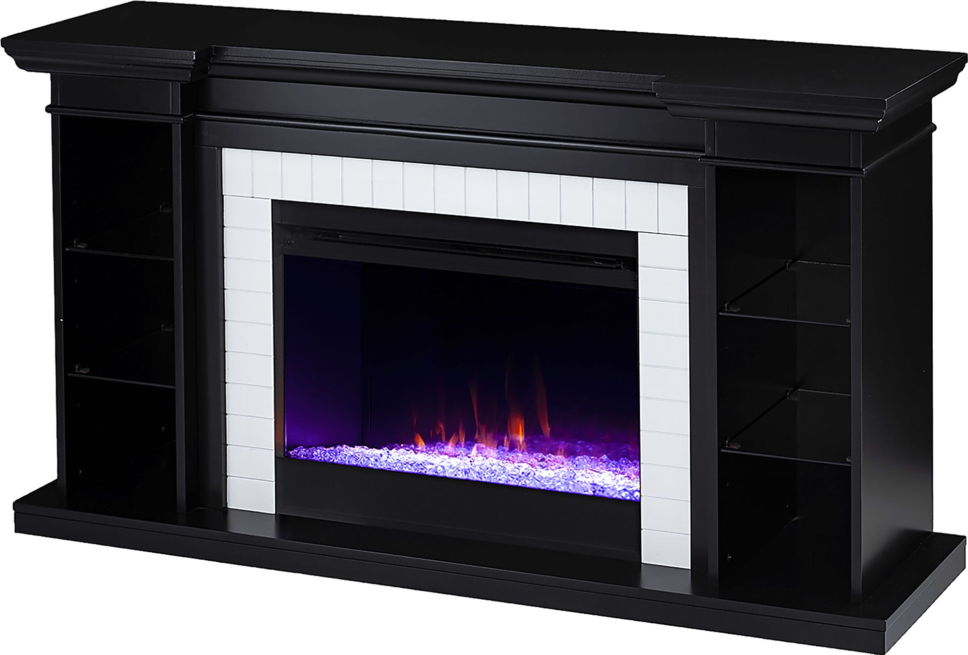 Tessman I Black 54 in. Console, With Color Changing Electric Fireplace - Image 1