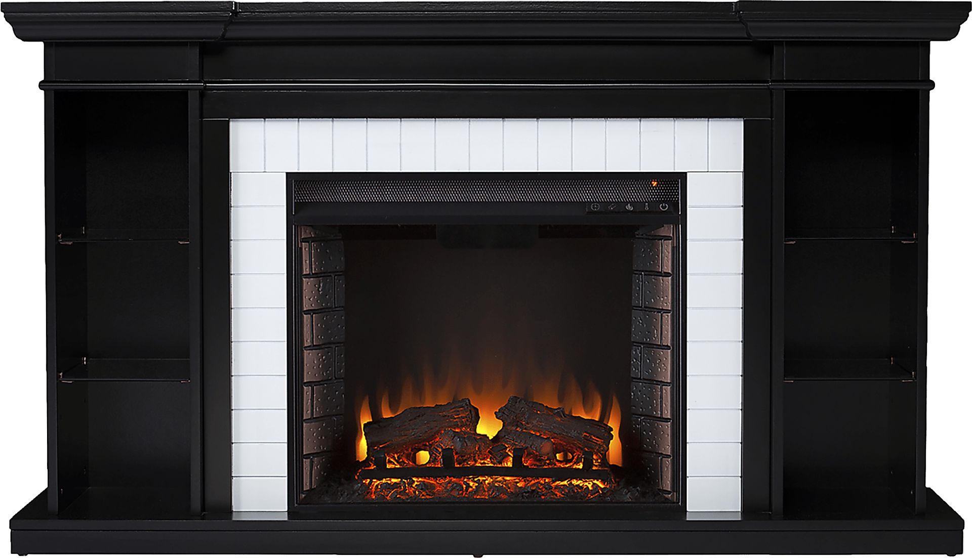 Tessman II Black 54 in. Console, With Electric Fireplace - Image 7