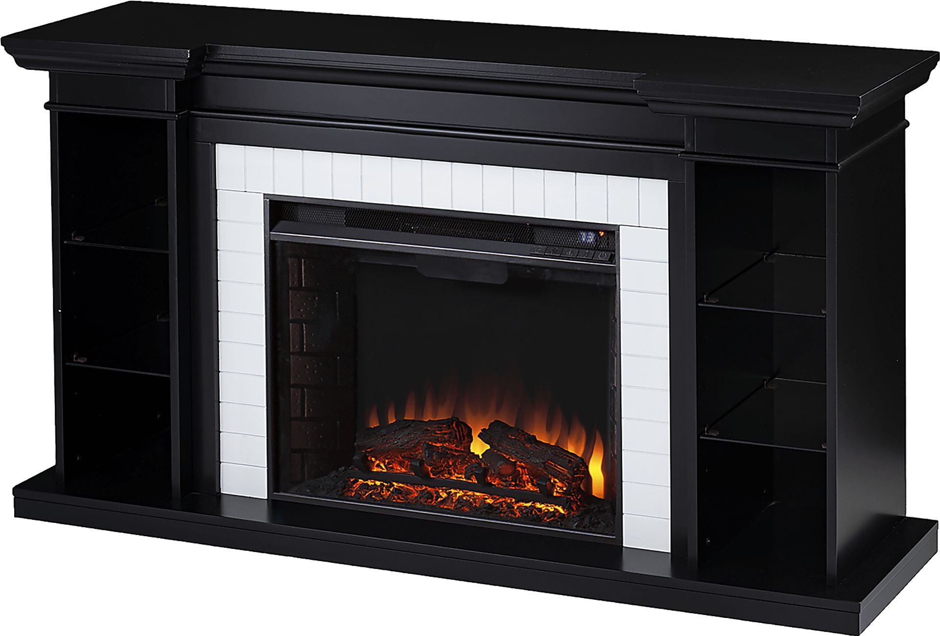 Tessman II Black 54 in. Console, With Electric Fireplace - Image 1