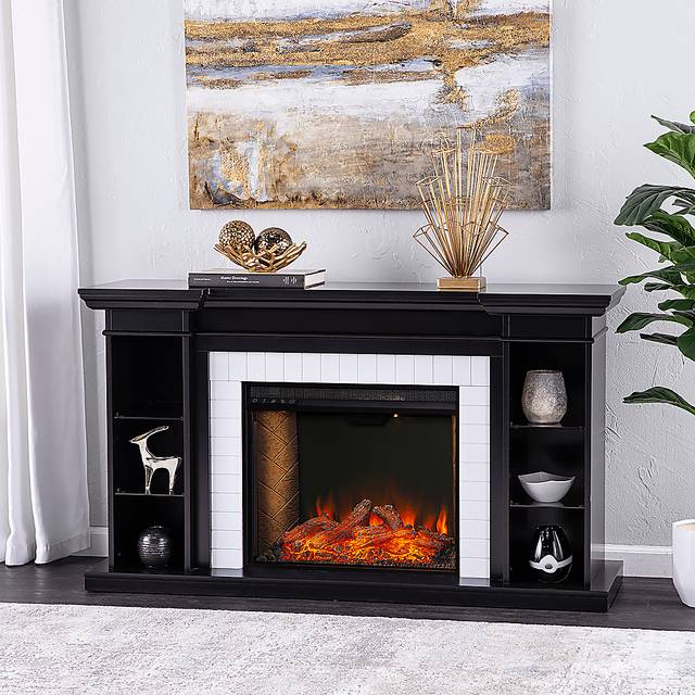 Tessman III Black 54 in. Console, With Smart Electric Fireplace - Thumbnail - Image 2