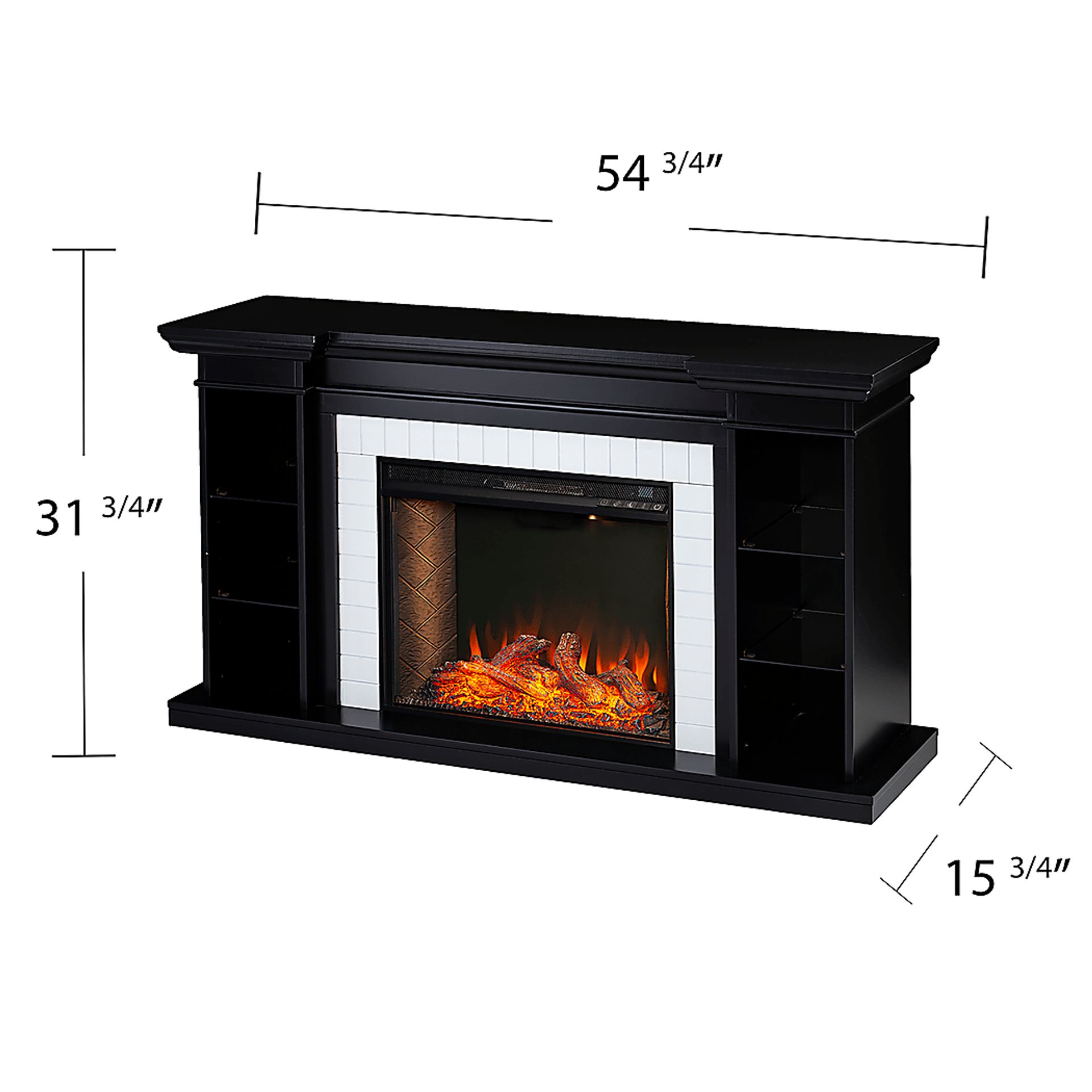 Tessman III Black 54 in. Console, With Smart Electric Fireplace - Image 3