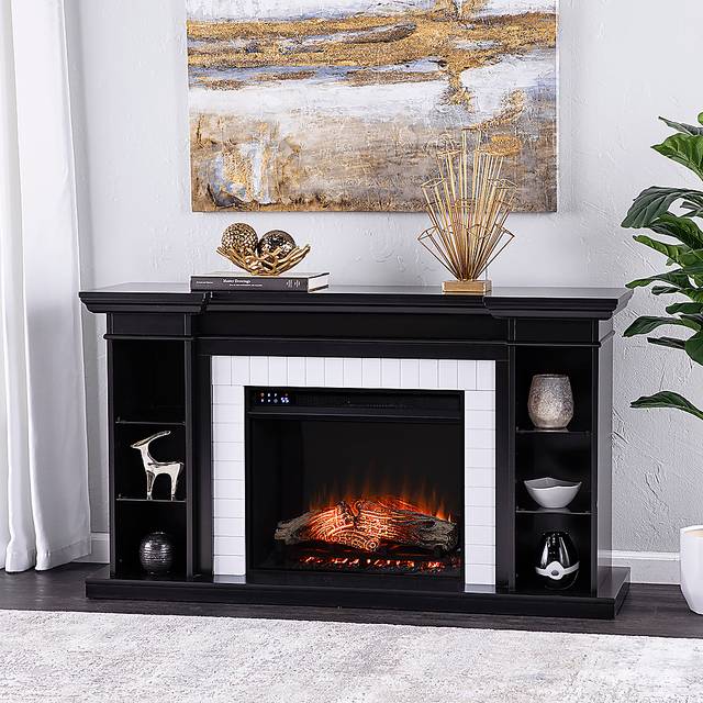 Tessman IV Black 54 in. Console, With Touch Panel Electric Fireplace - Thumbnail - Image 2