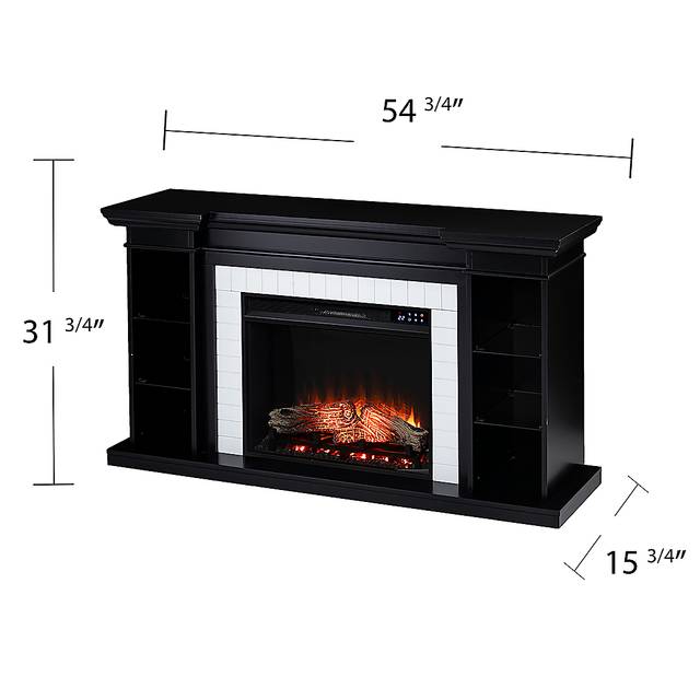 Tessman IV Black 54 in. Console, With Touch Panel Electric Fireplace - Thumbnail - Image 3