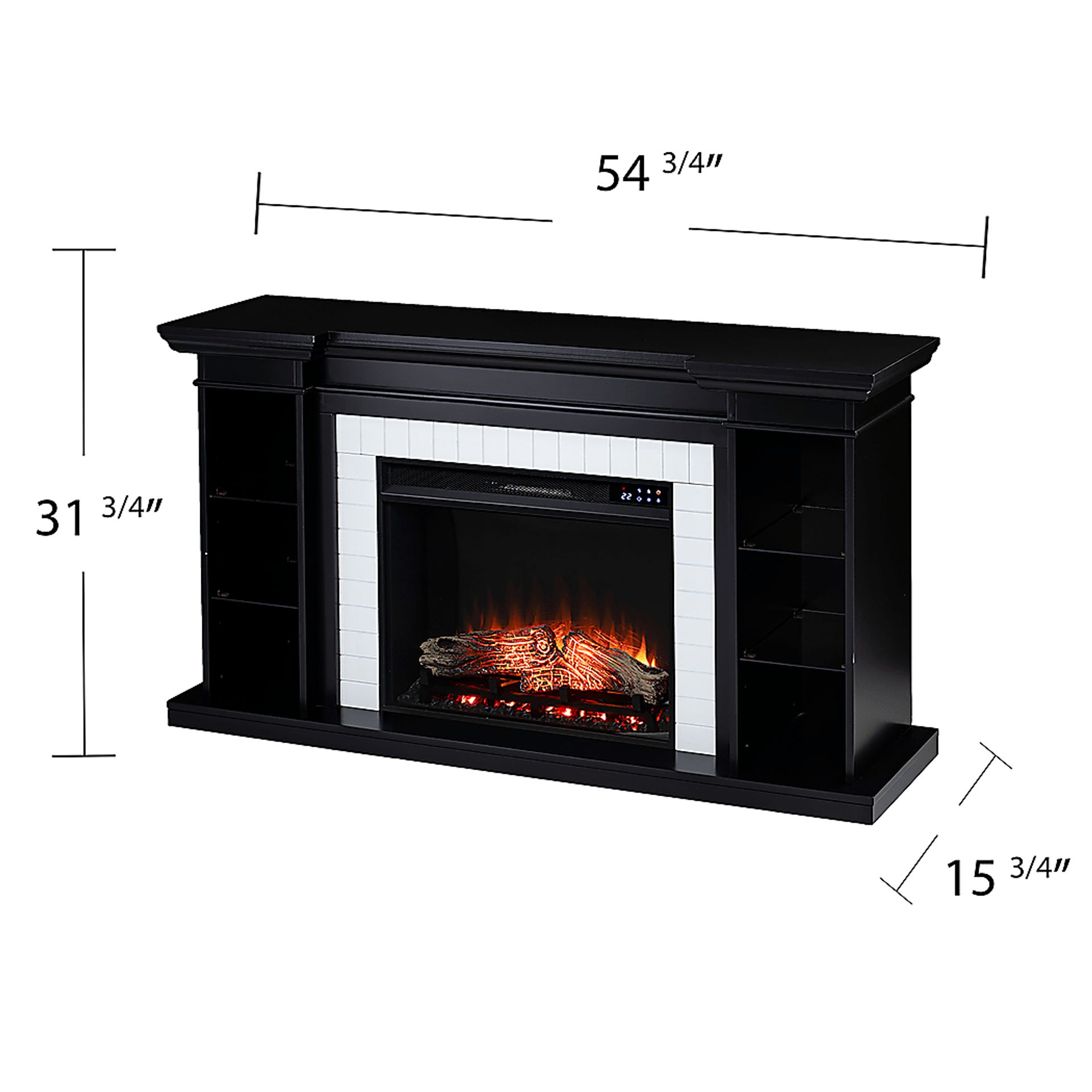 Tessman IV Black 54 in. Console, With Touch Panel Electric Fireplace - Image 3