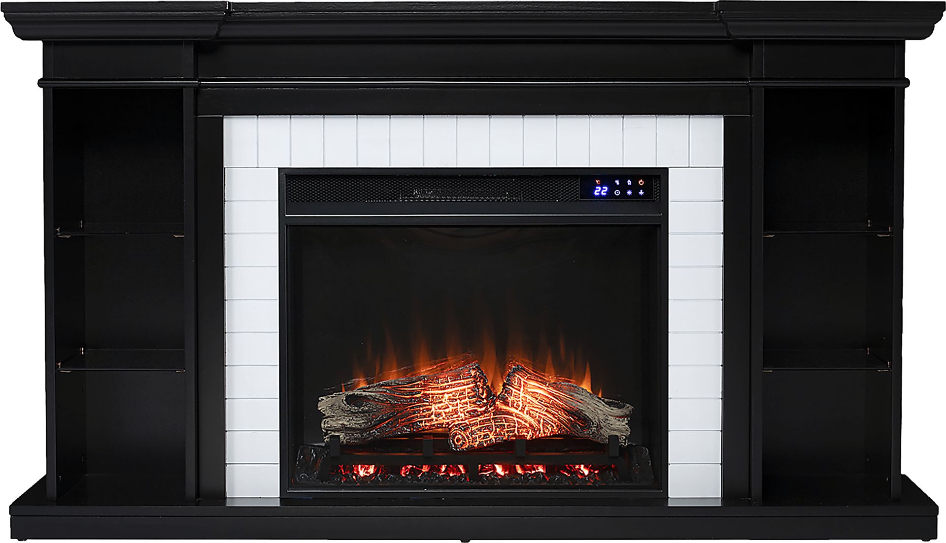 Tessman IV Black 54 in. Console, With Touch Panel Electric Fireplace - Image 7