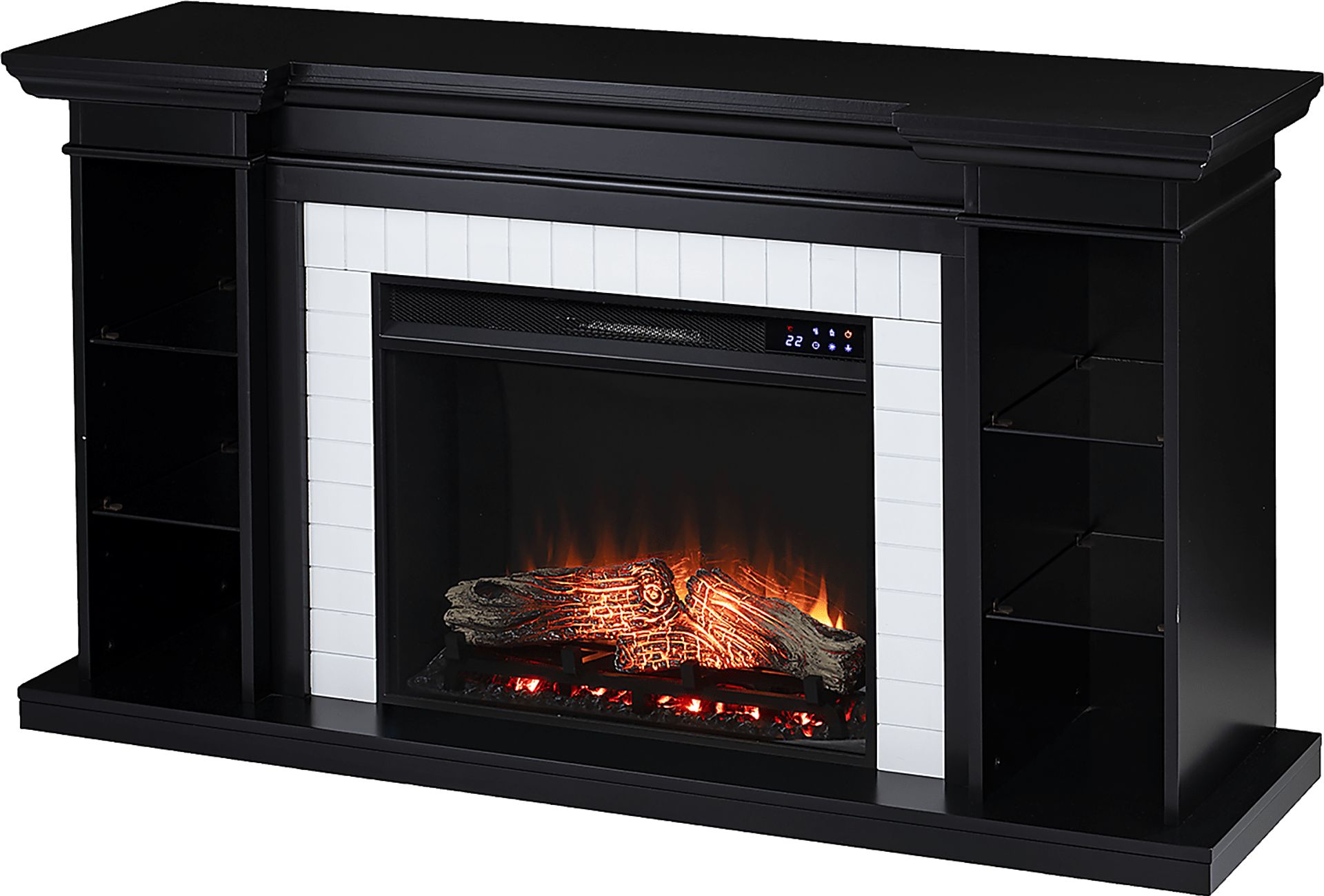 Tessman IV Black 54 in. Console, With Touch Panel Electric Fireplace - Image 1