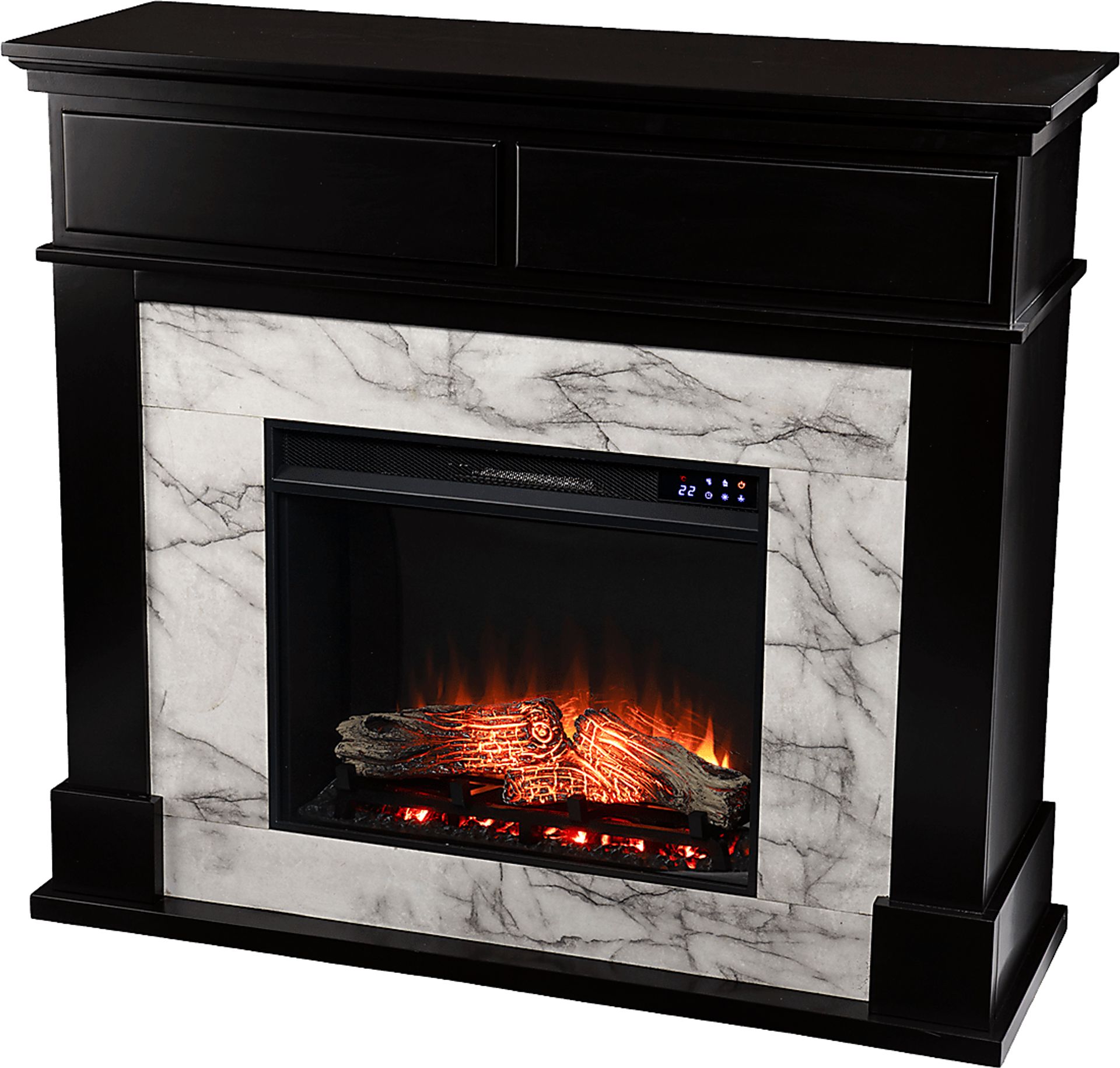 Tetbury IV Black 46 in. Console With Touch Panel Fireplace - Image 2