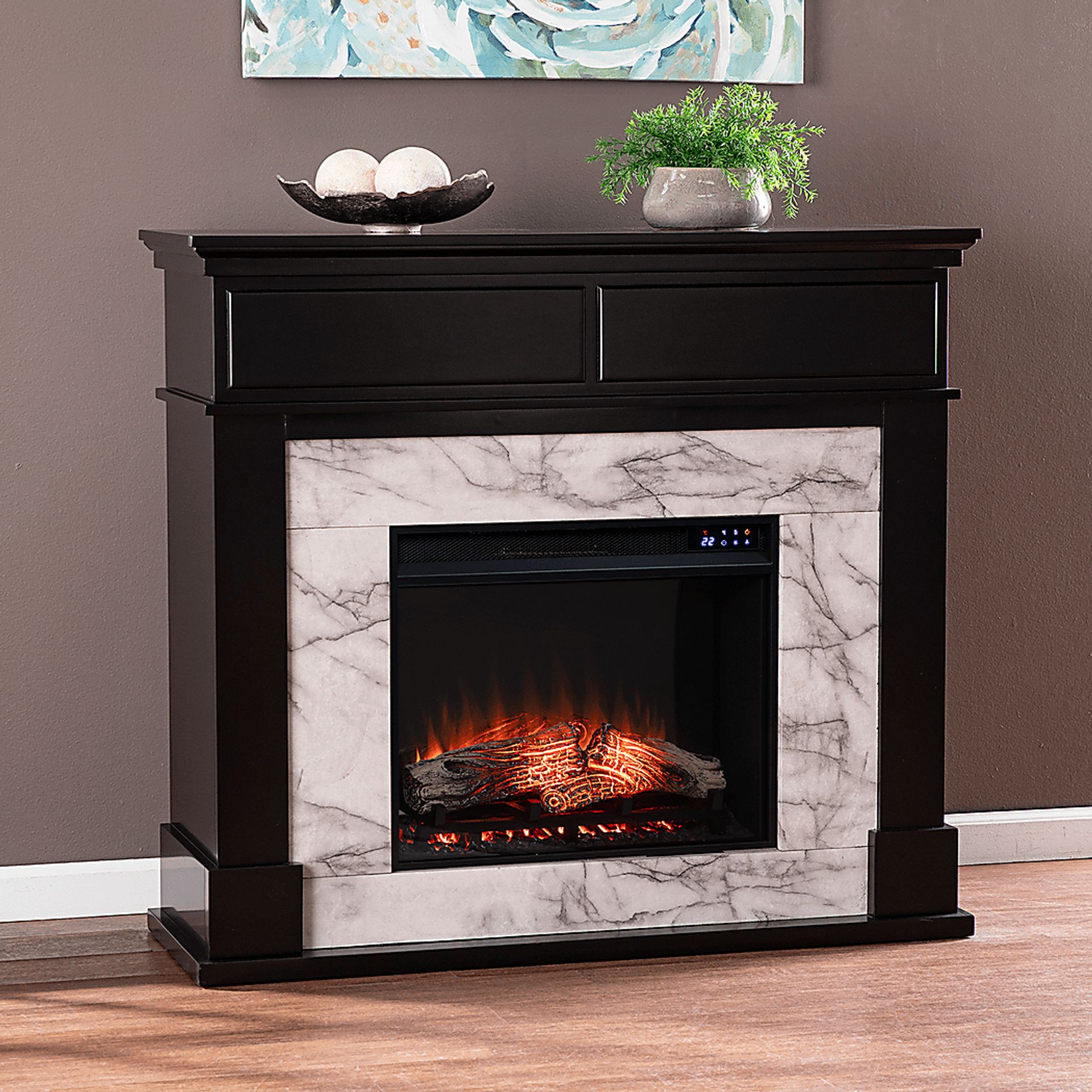 Tetbury IV Black 46 in. Console With Touch Panel Fireplace - Image 5