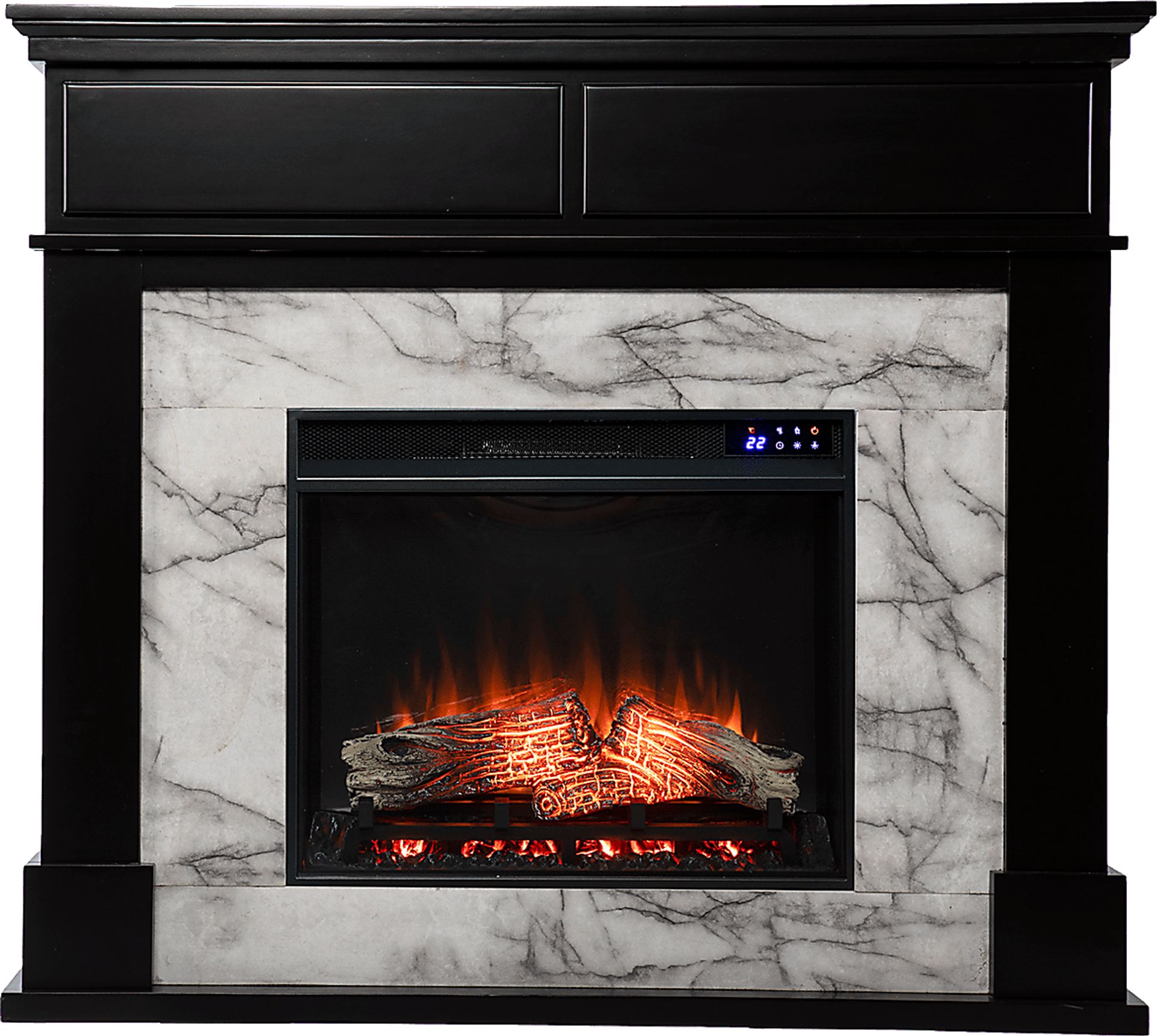 Tetbury IV Black 46 in. Console With Touch Panel Fireplace - Image 1