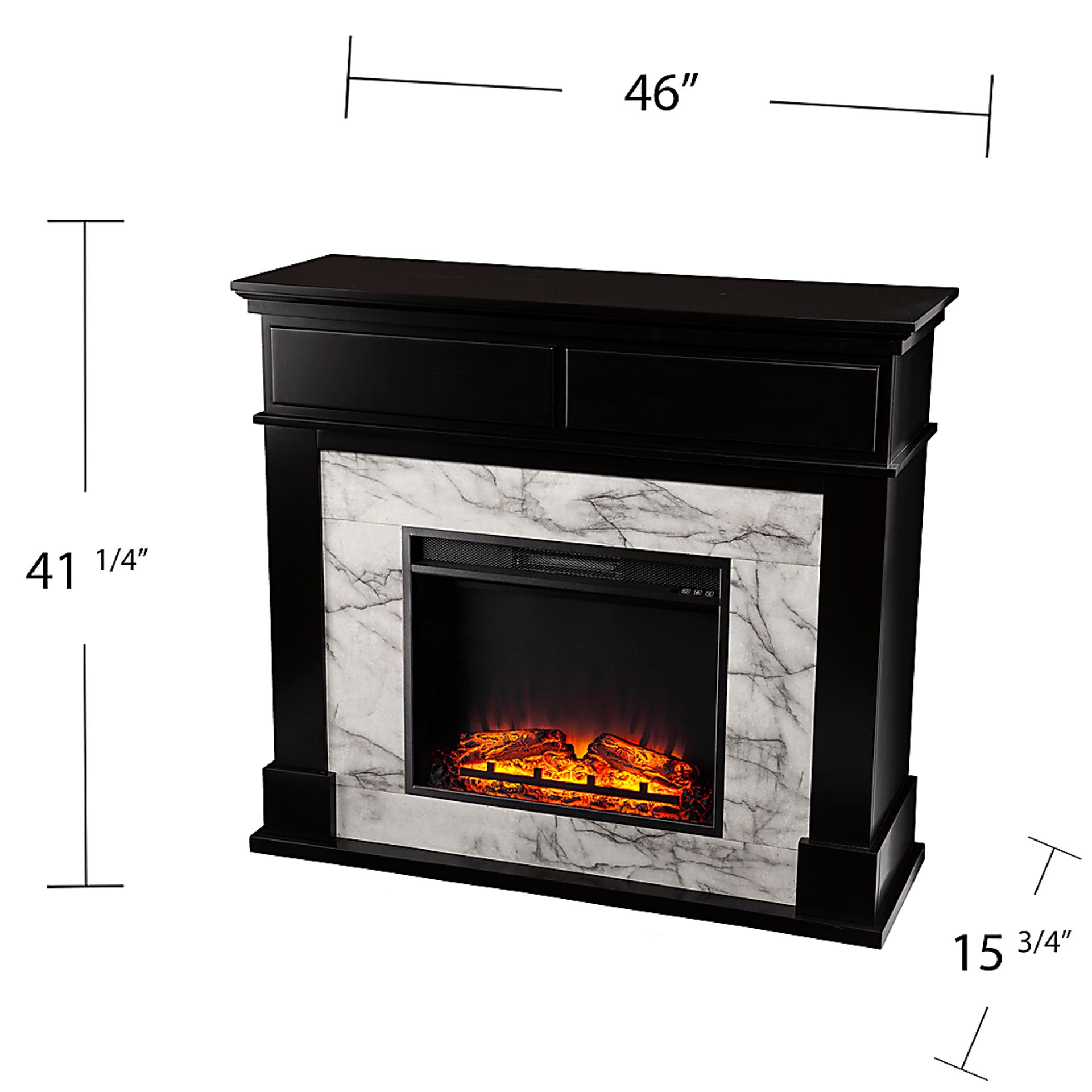 Tetbury V Black 46 in. Console with Electric Fireplace - Image 6