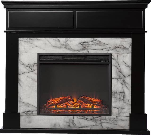 Tetbury V Black 46 in. Console with Electric Fireplace - Thumbnail - Image 1