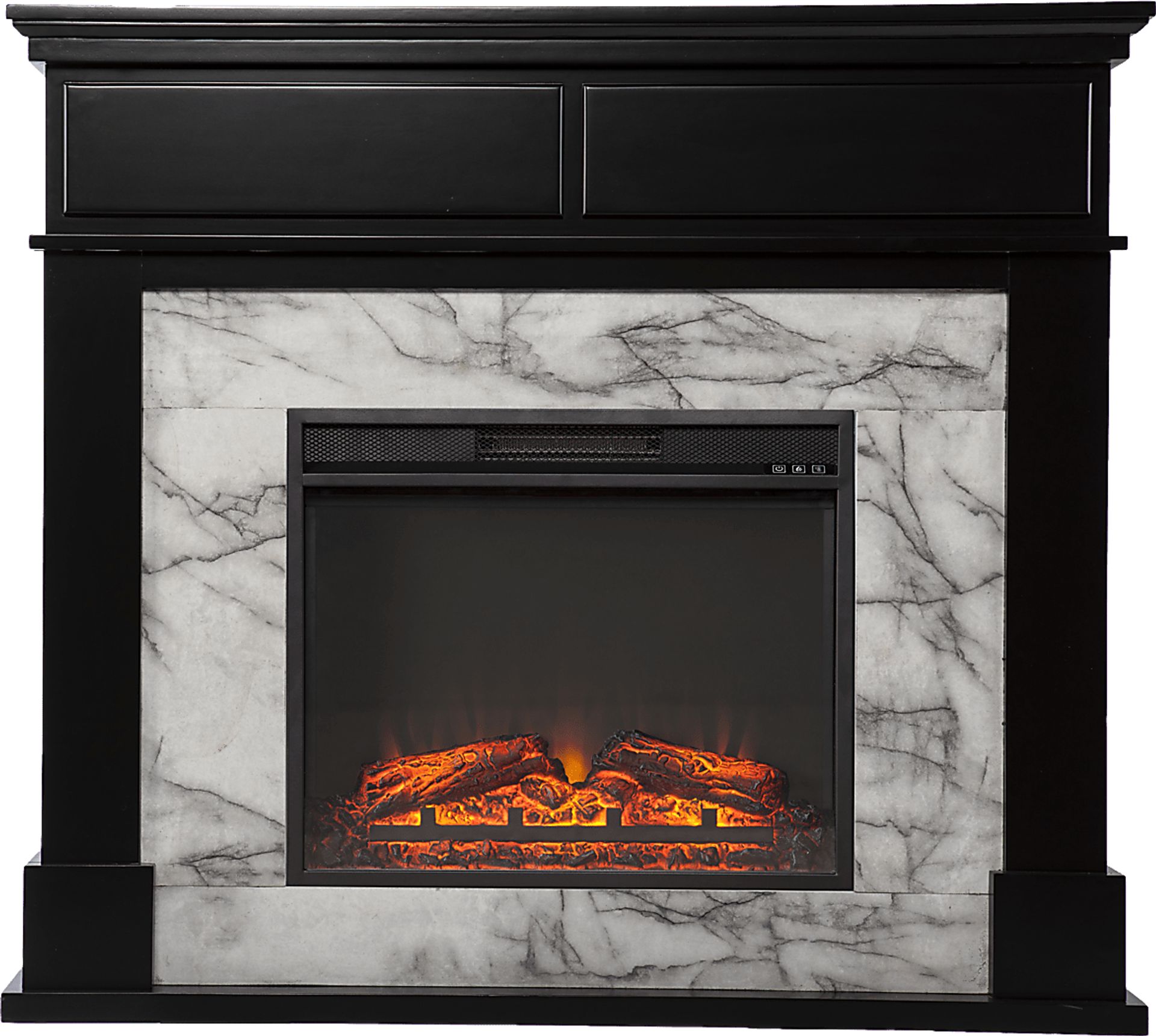 Tetbury V Black 46 in. Console with Electric Fireplace - Image 1