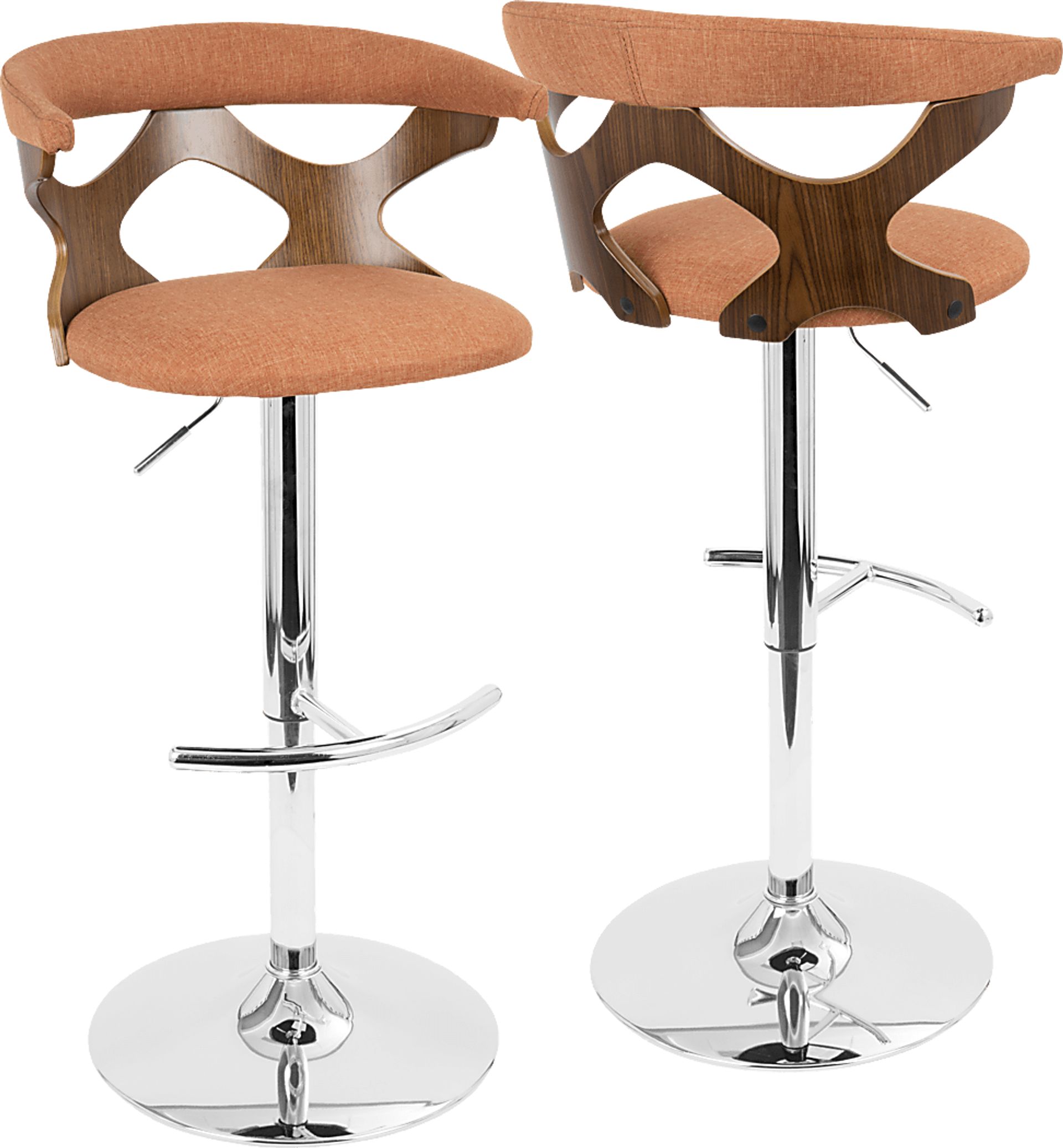 Teurville Orange Adjustable Barstool, Set of 2 - Image 4