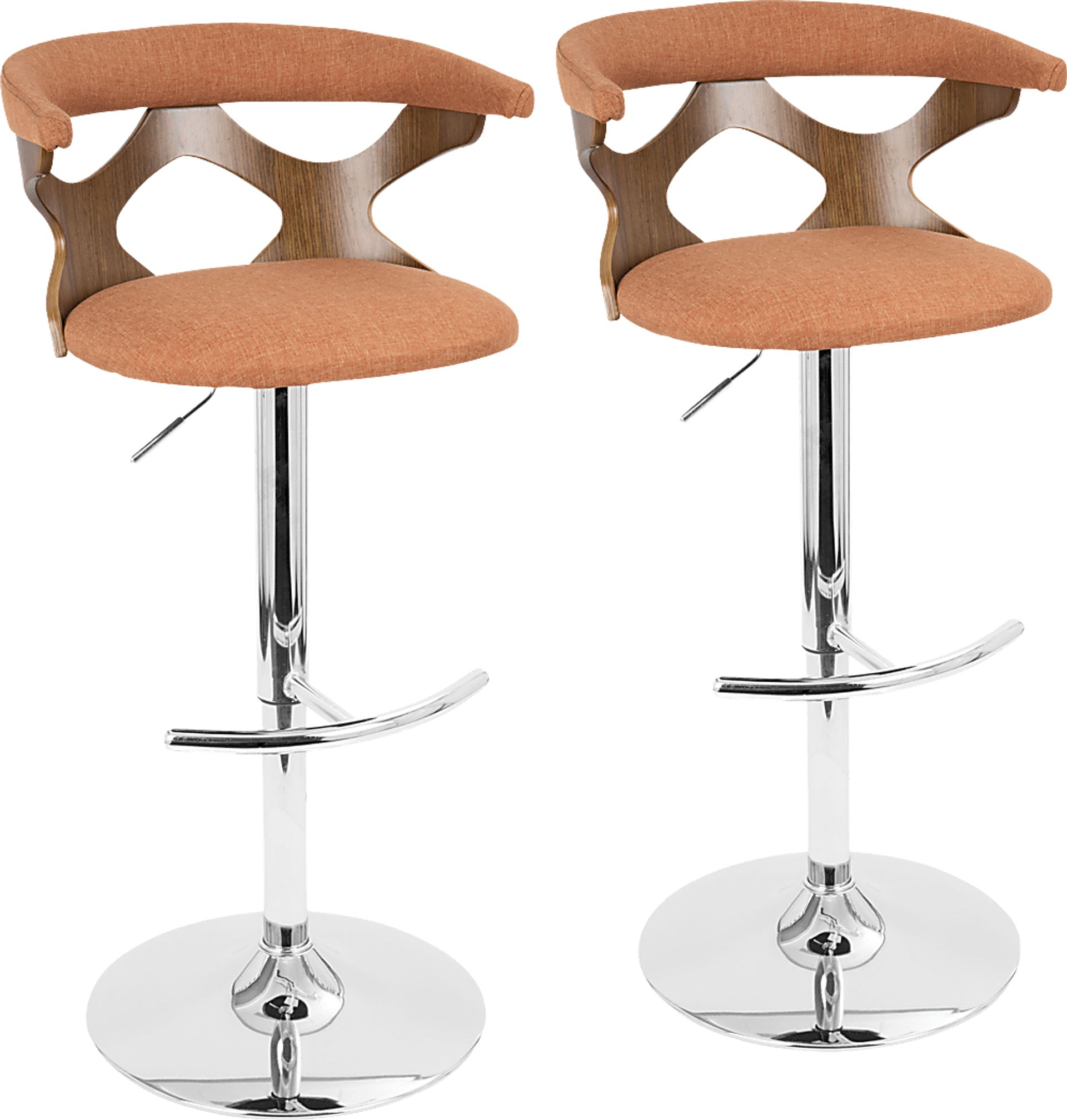 Teurville Orange Adjustable Barstool, Set of 2 - Image 1