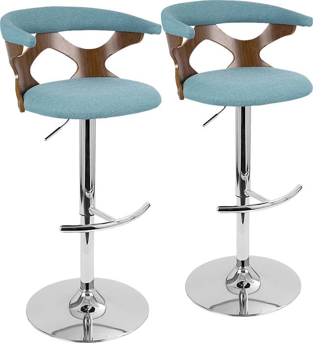 Teurville Teal Adjustable Barstool, Set of 2 - Thumbnail - Image 1