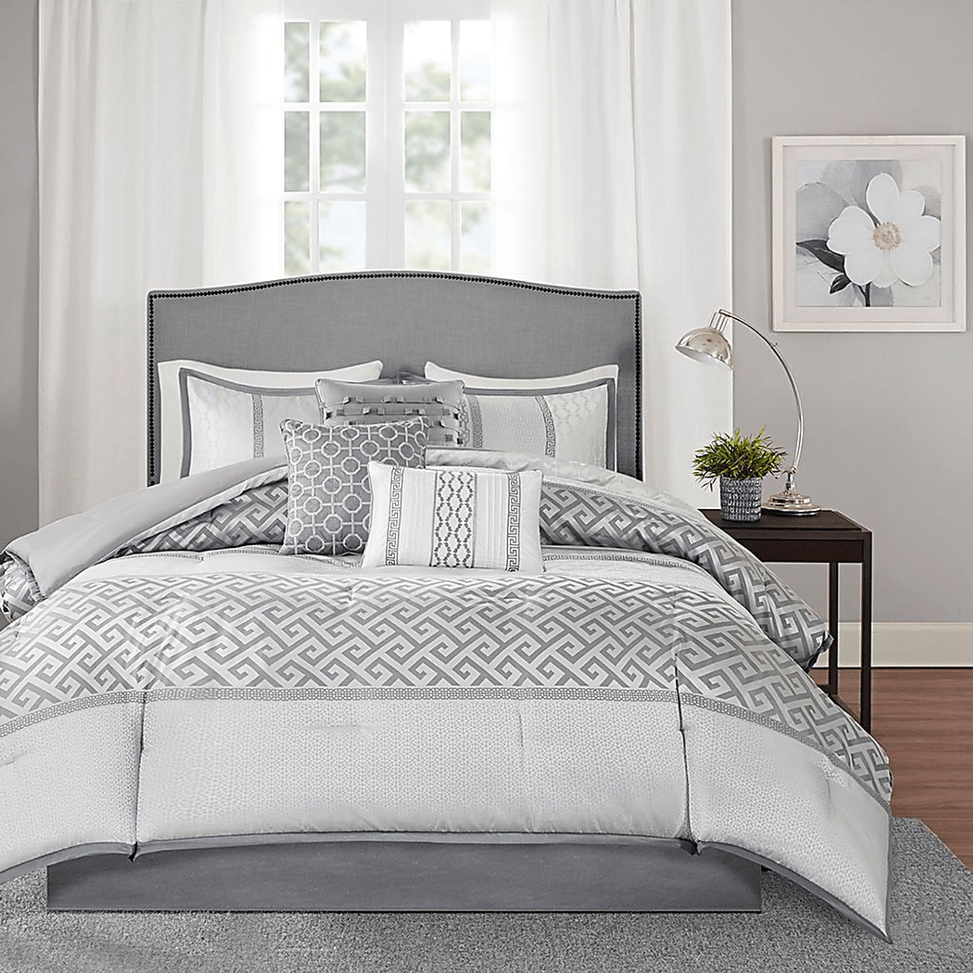 Texella Gray 7 Pc Queen Comforter Set - Image 2