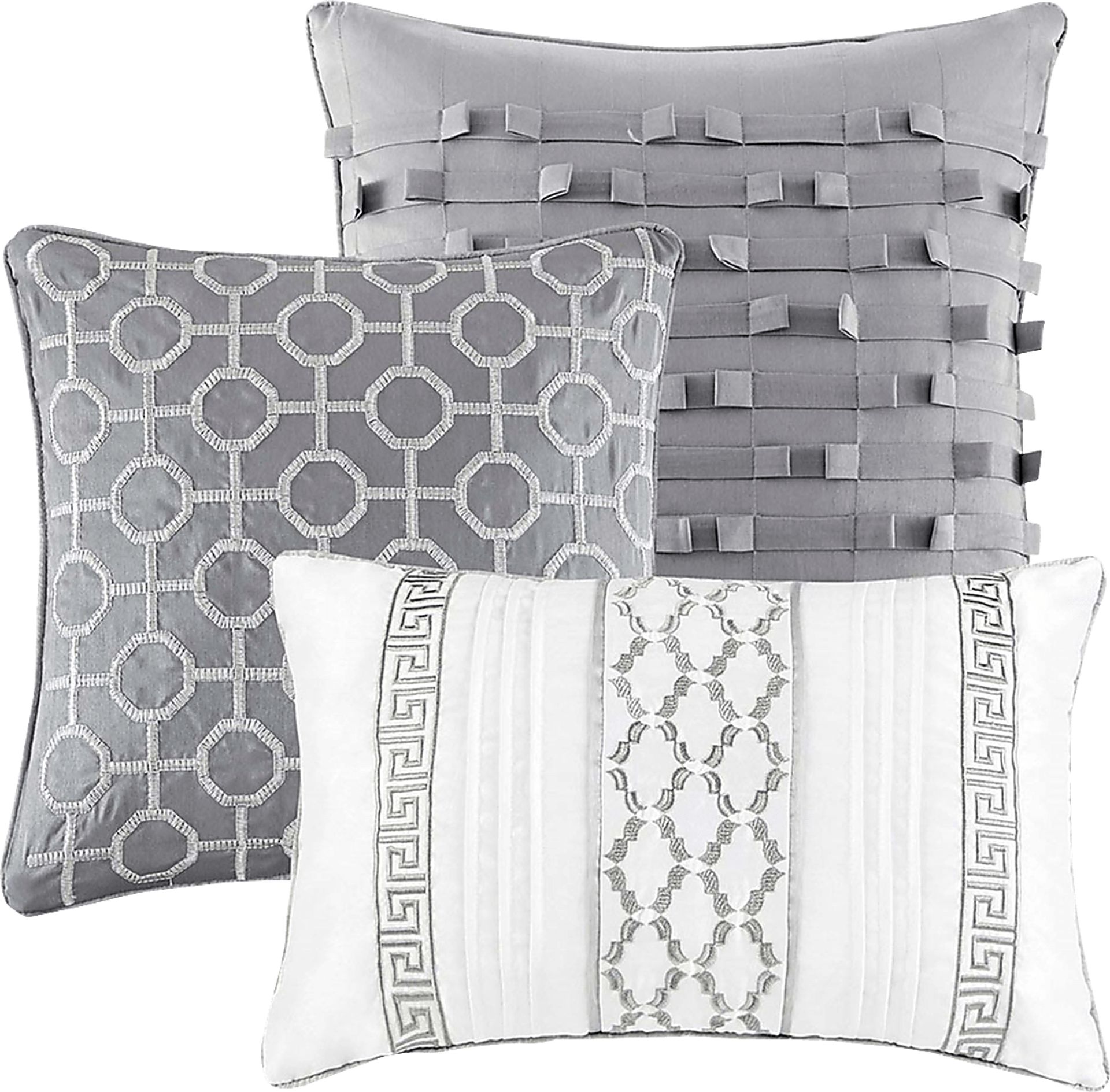 Texella Gray 7 Pc Queen Comforter Set - Image 6