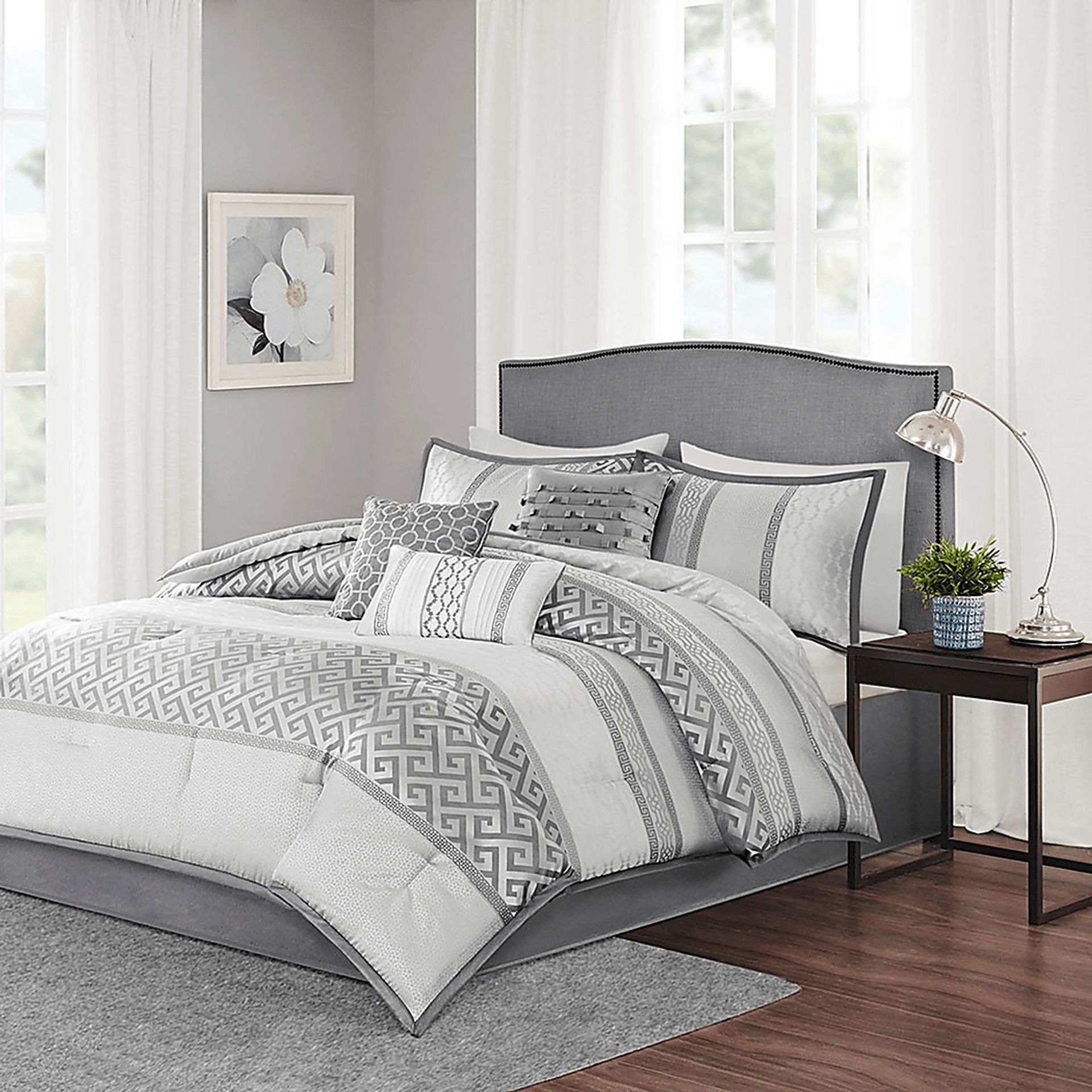 Texella Gray 7 Pc Queen Comforter Set - Image 1