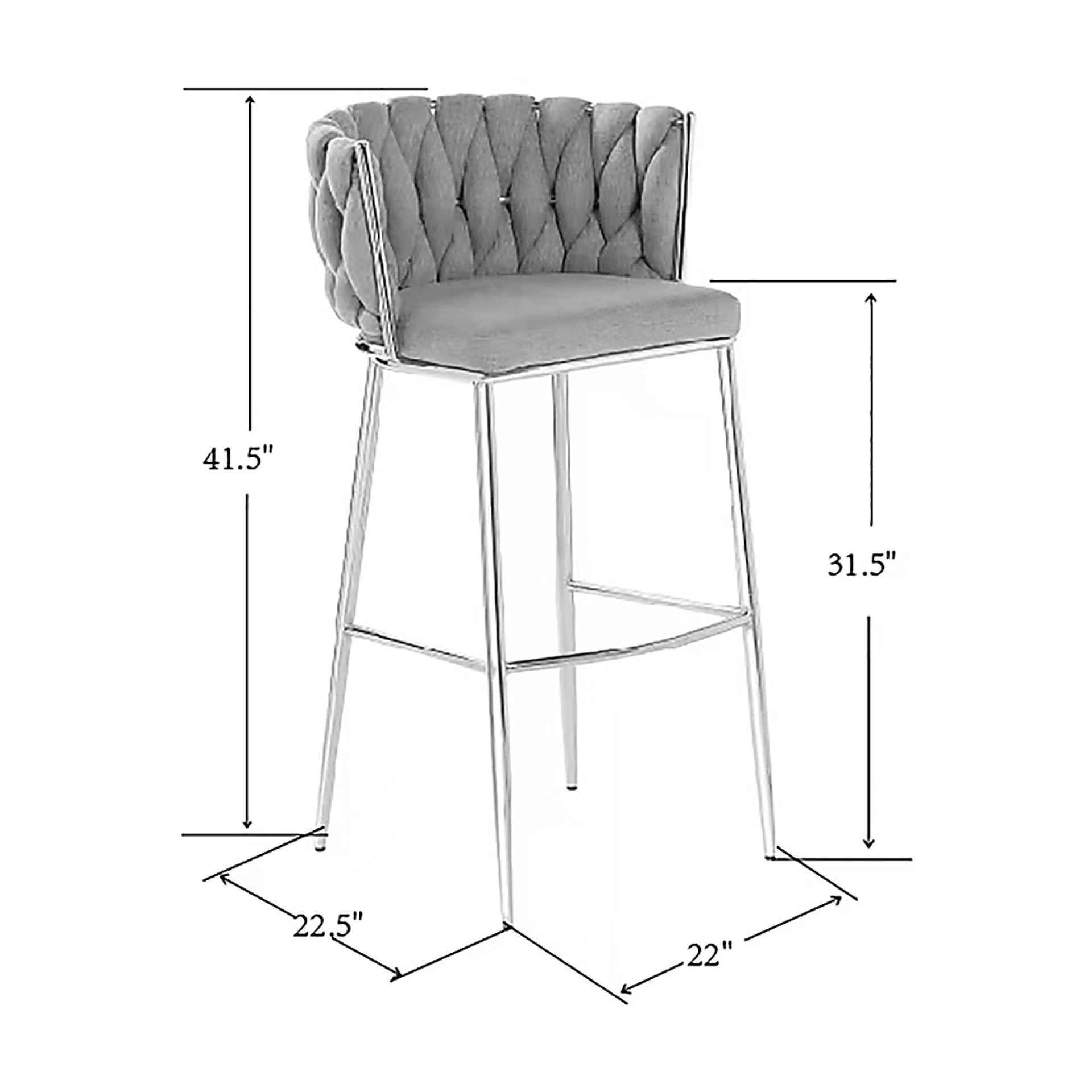Thabil Gray Barstool - Image 4