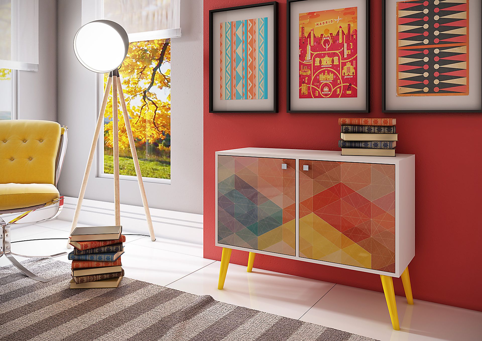 Thacher Yellow Accent Cabinet - Image 3
