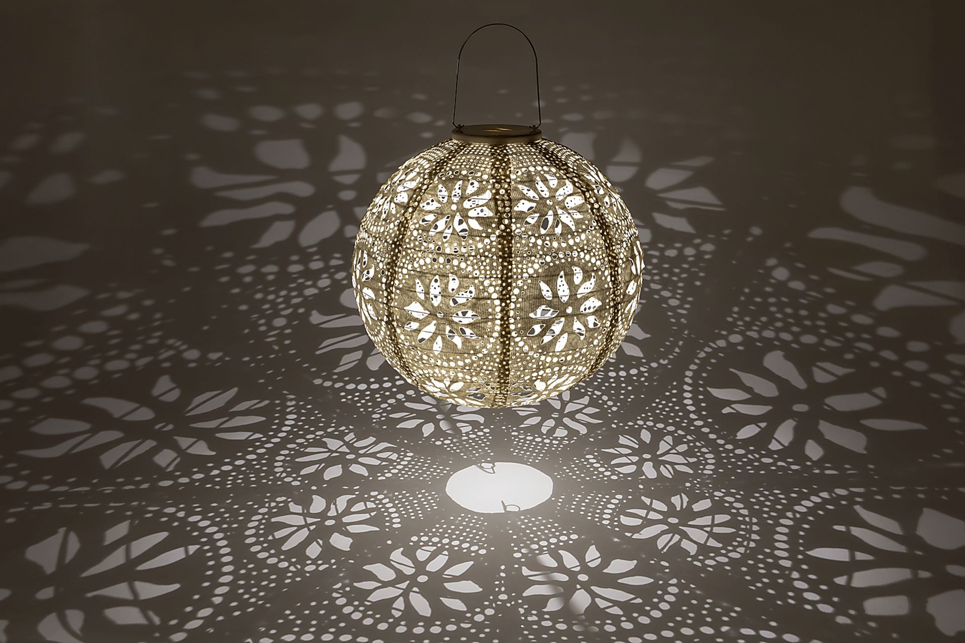 Thalassa Beige Outdoor Solar Lantern - Image 3