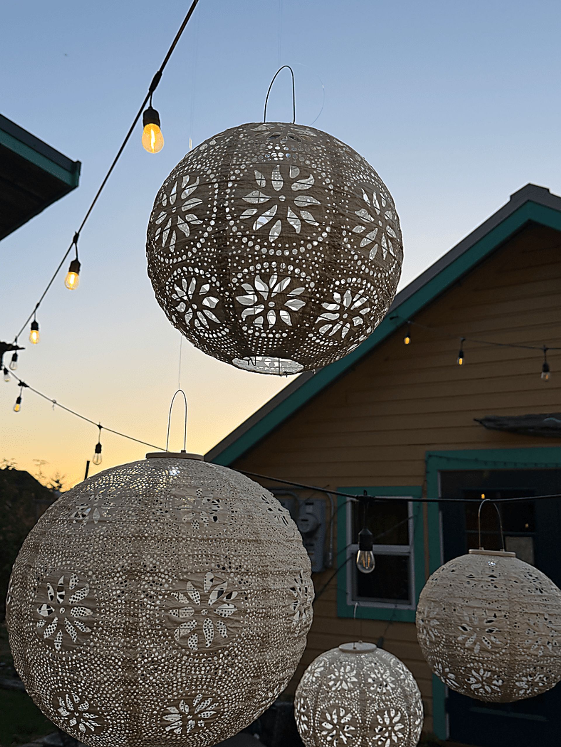 Thalassa Beige Outdoor Solar Lantern - Image 7