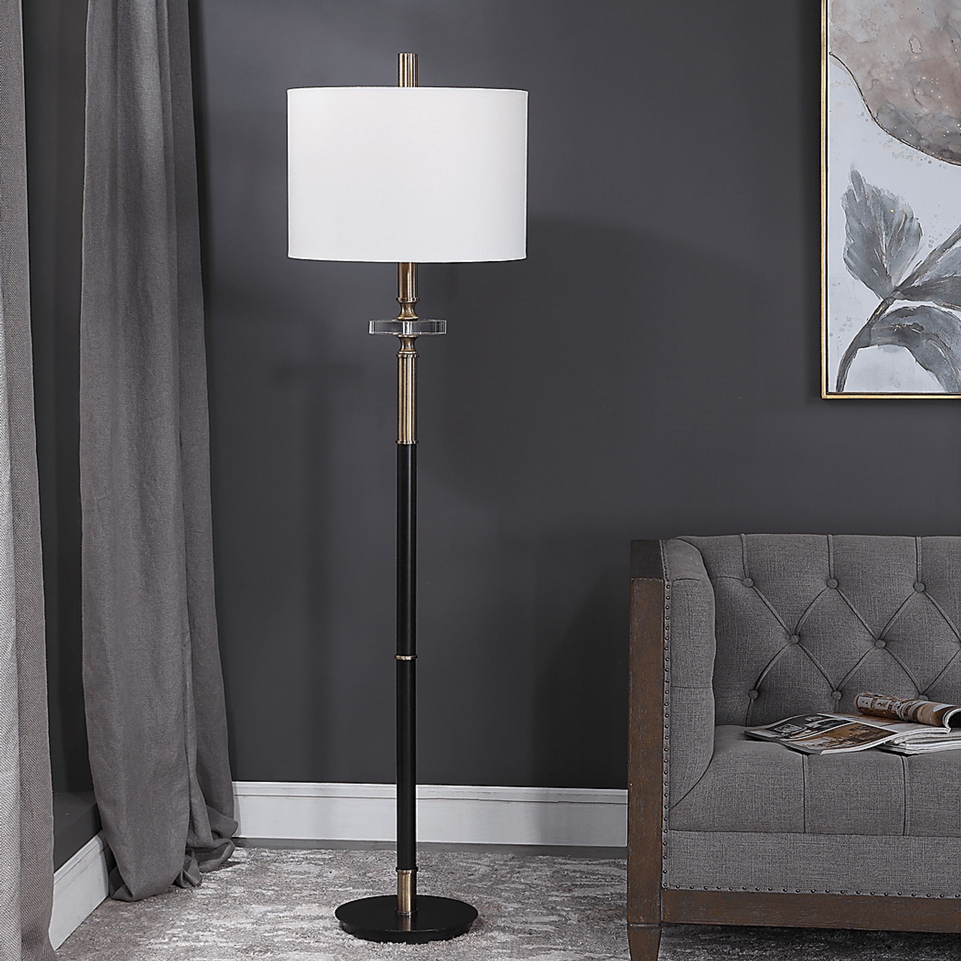 Thalia Loop Black Floor Lamp - Image 2
