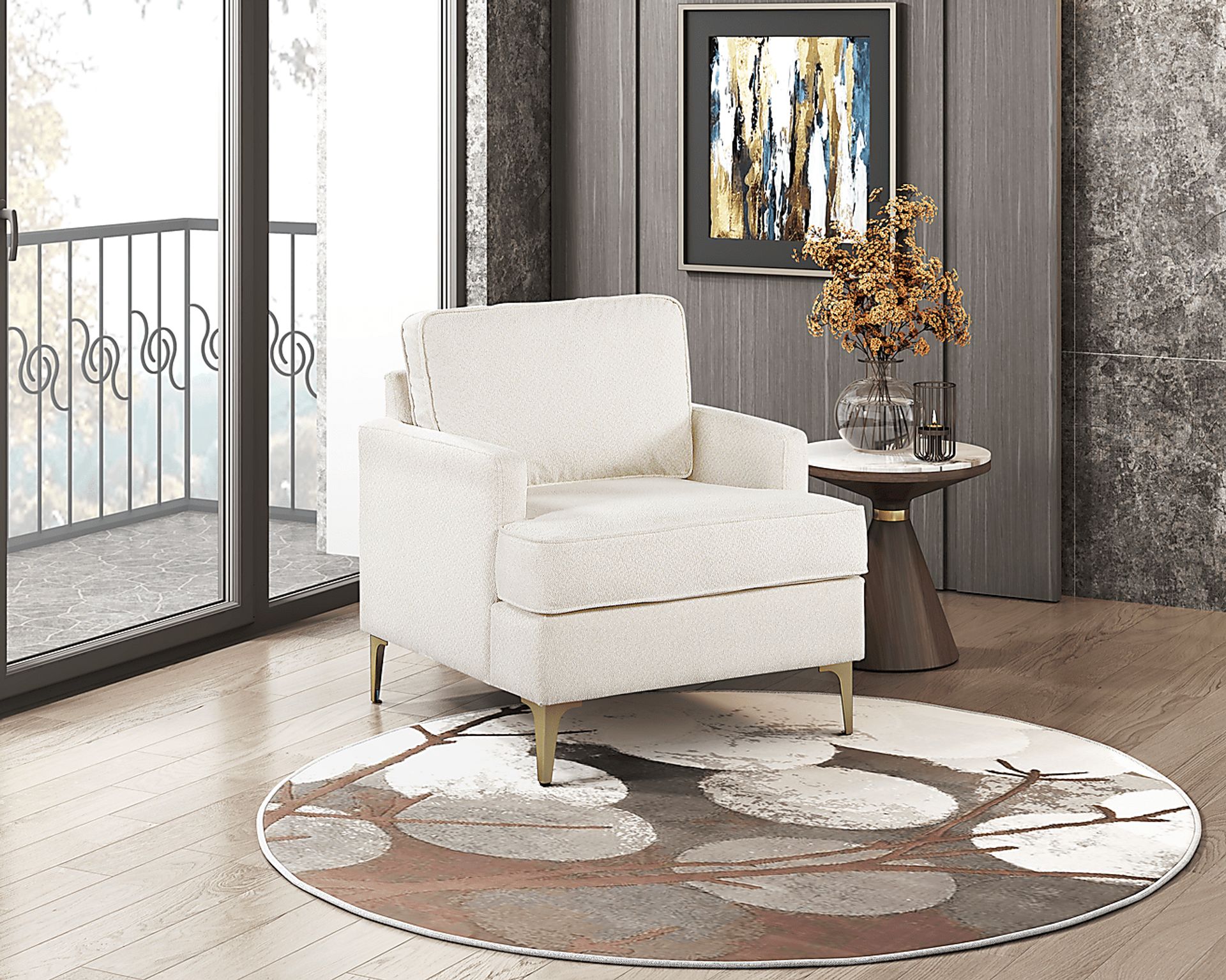 Thalira Beige Accent Chair - Image 2