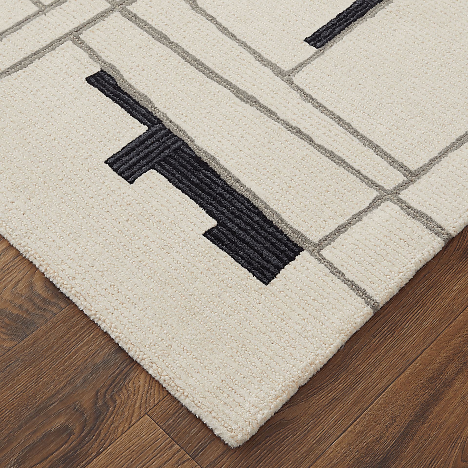 Thasea Ivory/Black 5' x 8' Rug - Image 9