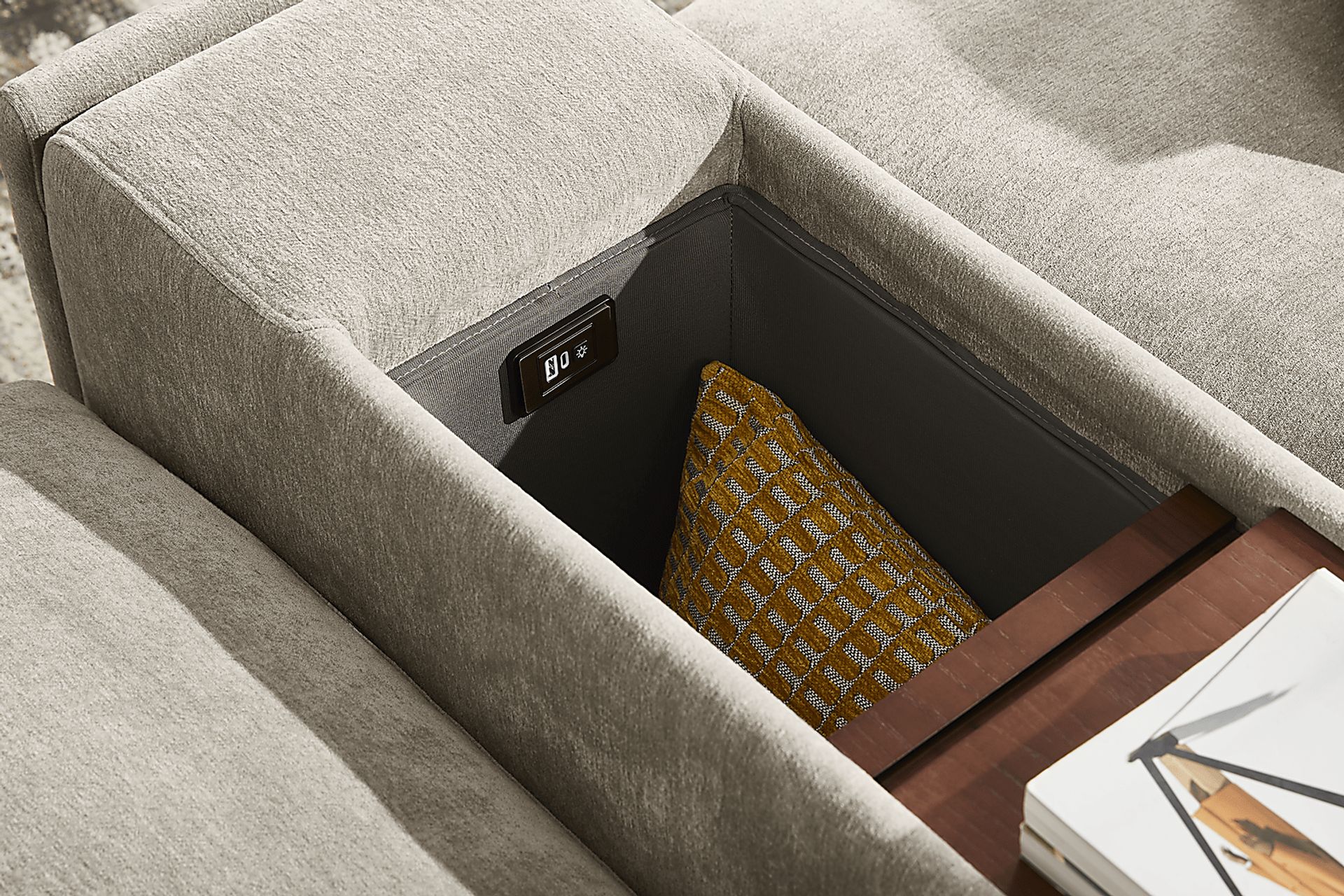 The Flow Gray 3 Pc Dual Power Reclining Sectional - Image 11