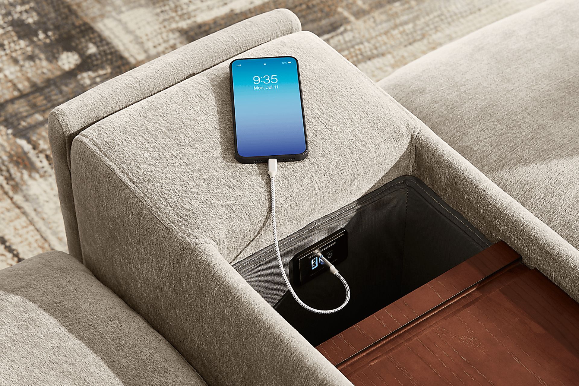 The Flow Gray 3 Pc Dual Power Reclining Sectional - Image 12