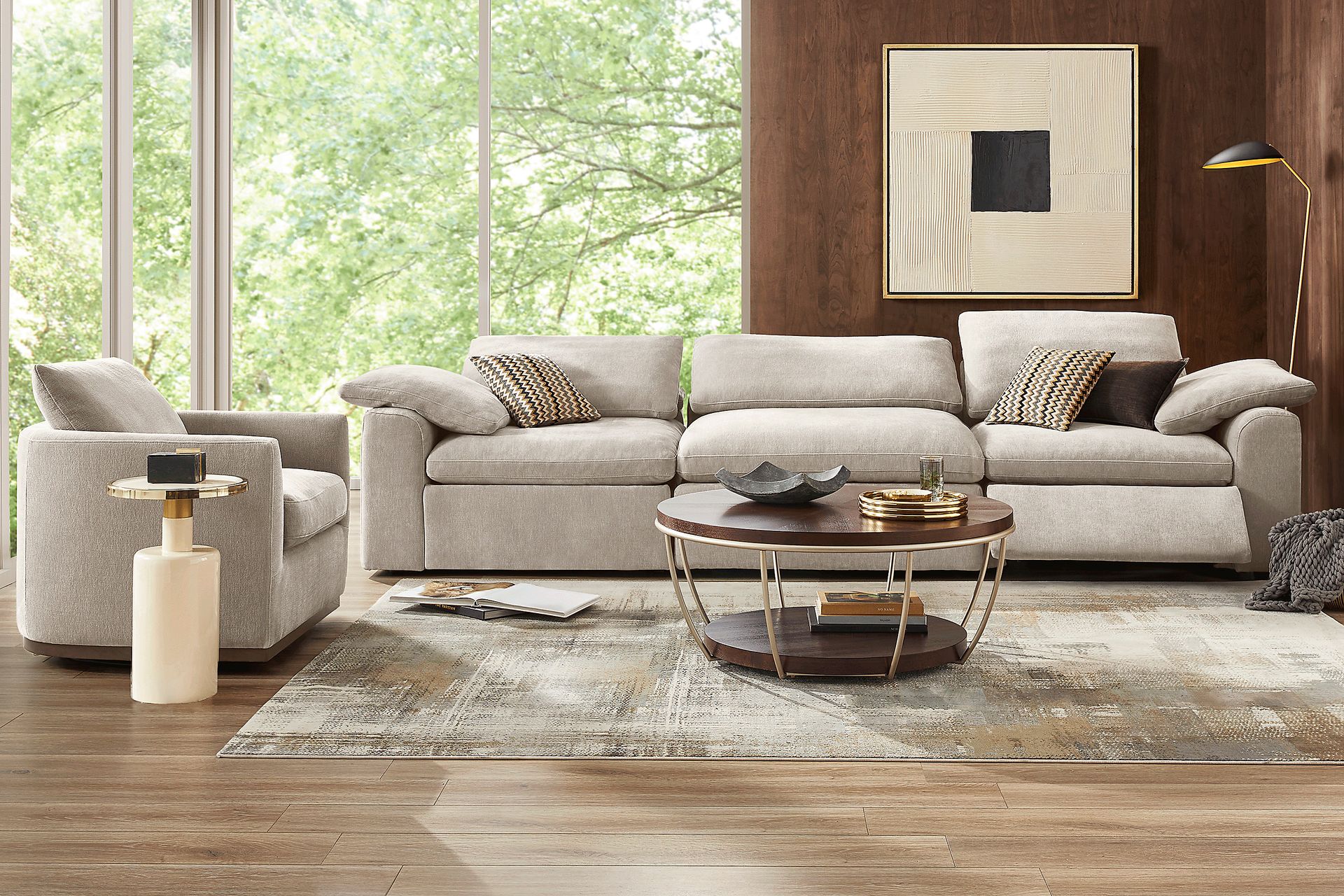 The Flow Gray 3 Pc Dual Power Reclining Sofa - Image 3