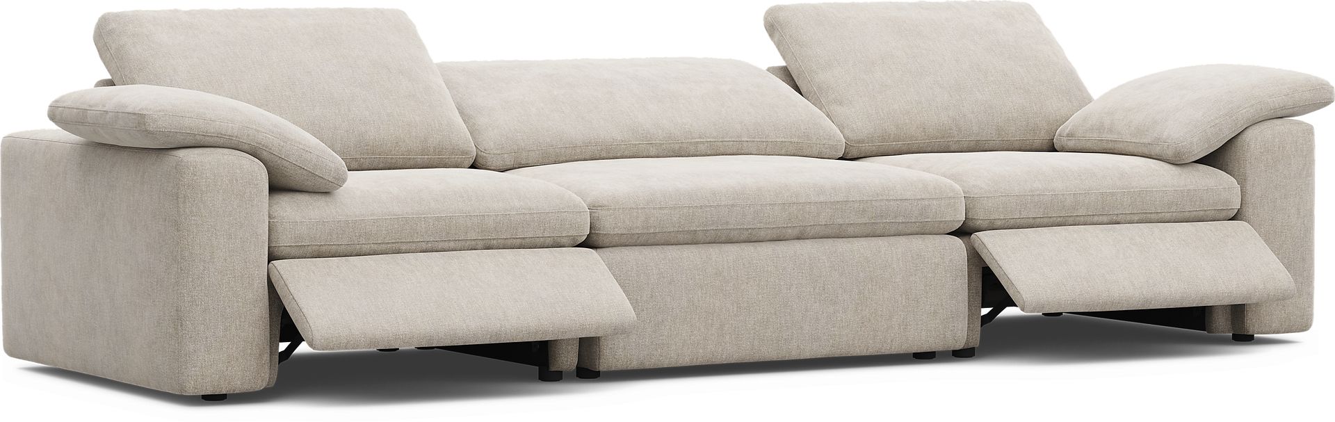 The Flow Gray 3 Pc Dual Power Reclining Sofa - Image 5