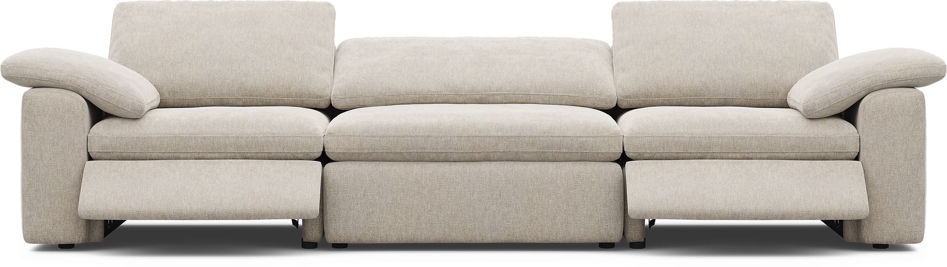 The Flow Gray 3 Pc Dual Power Reclining Sofa - Image 1